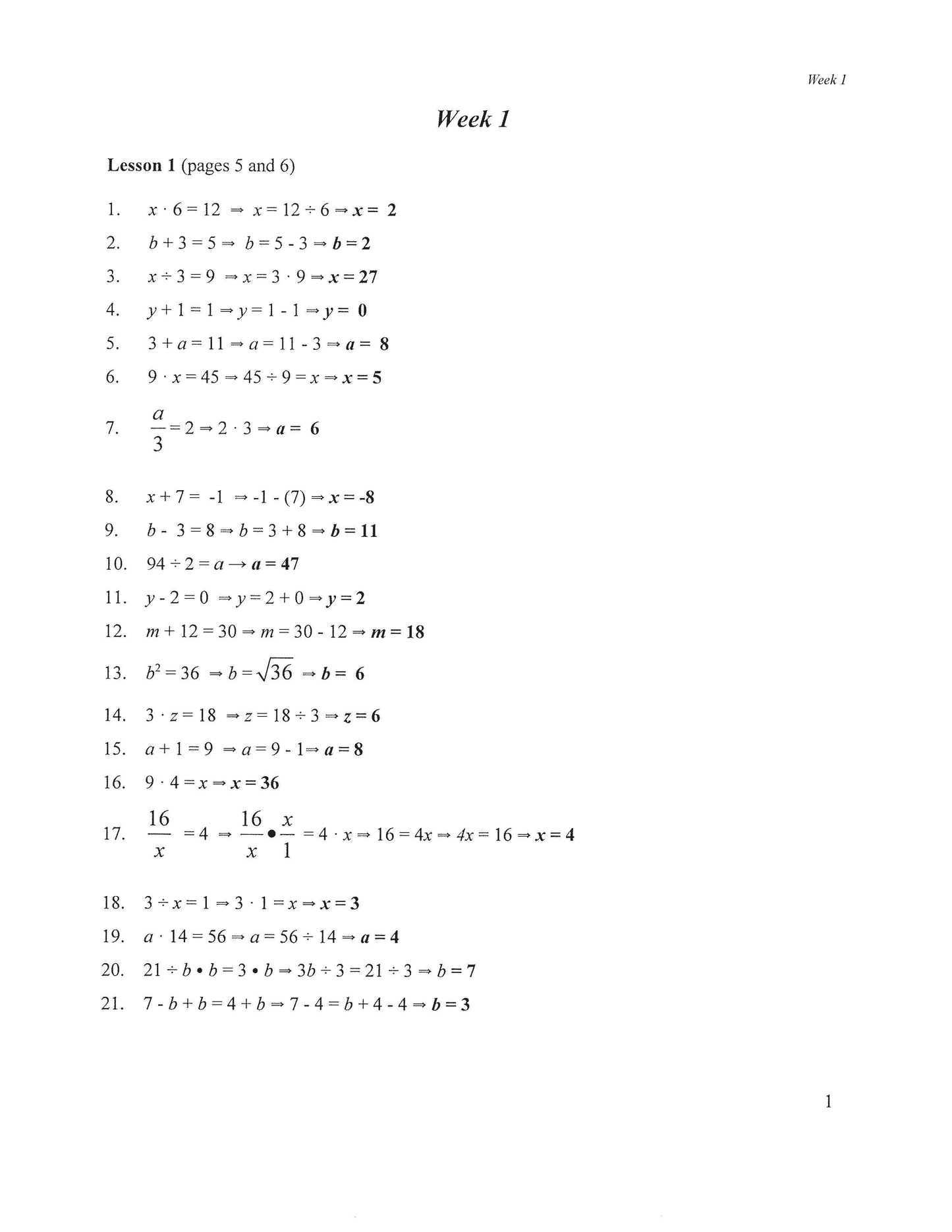 Math Grade 09 - Algebra I