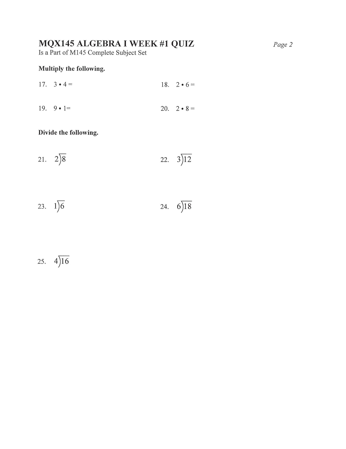 Math Grade 09 - Algebra I