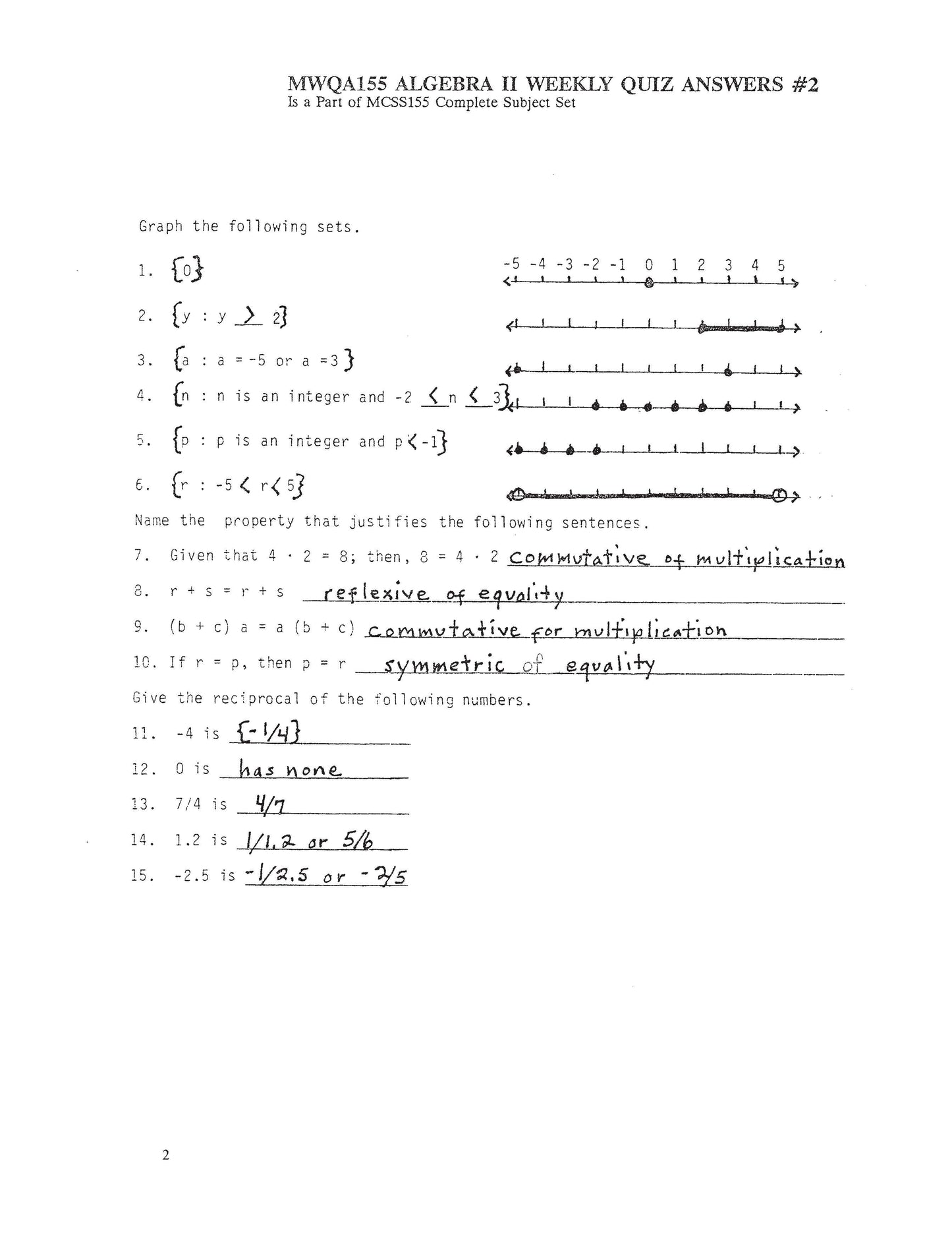 Math Grade 11 - Algebra II