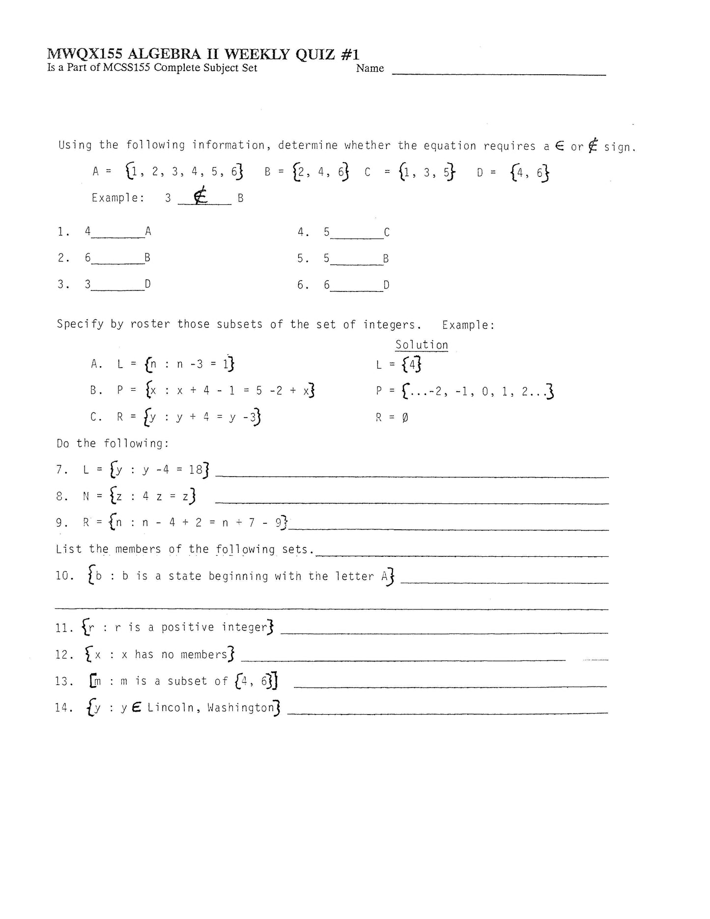 Math Grade 11 - Algebra II