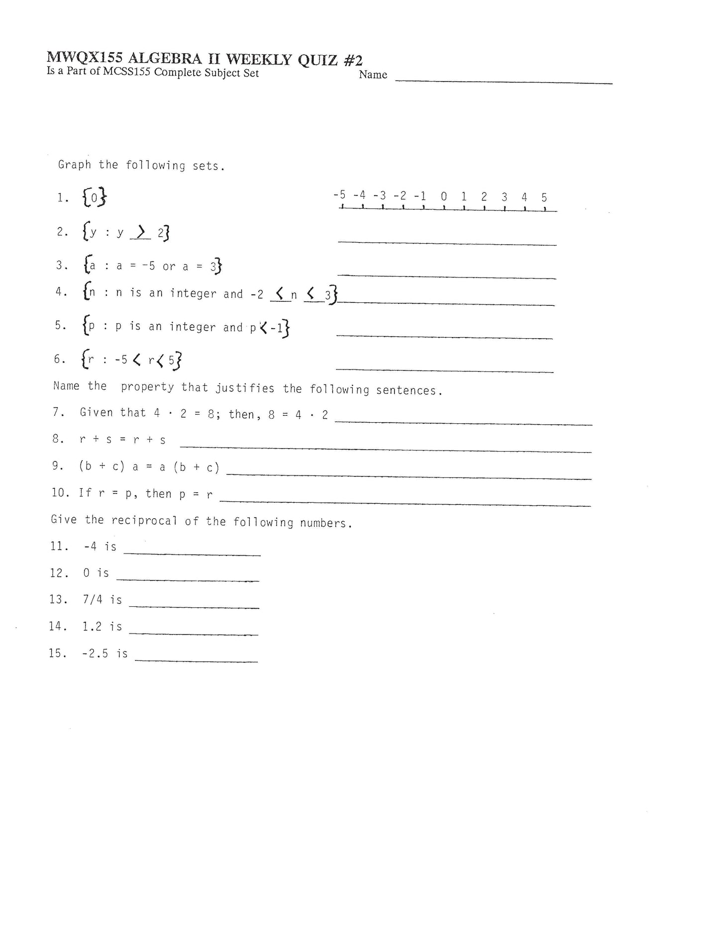 Math Grade 11 - Algebra II