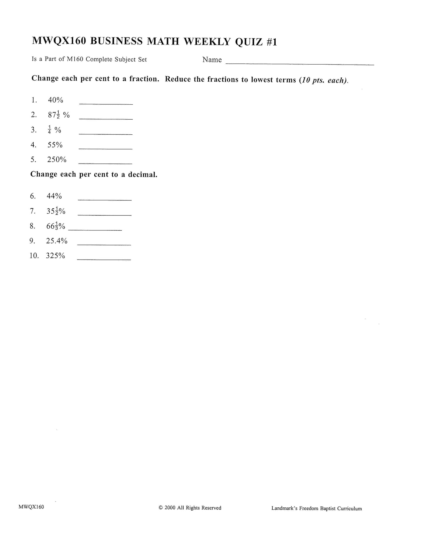 Math Grade 12 - Business Math