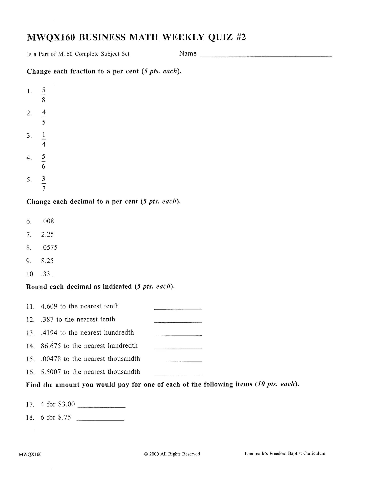 Math Grade 12 - Business Math
