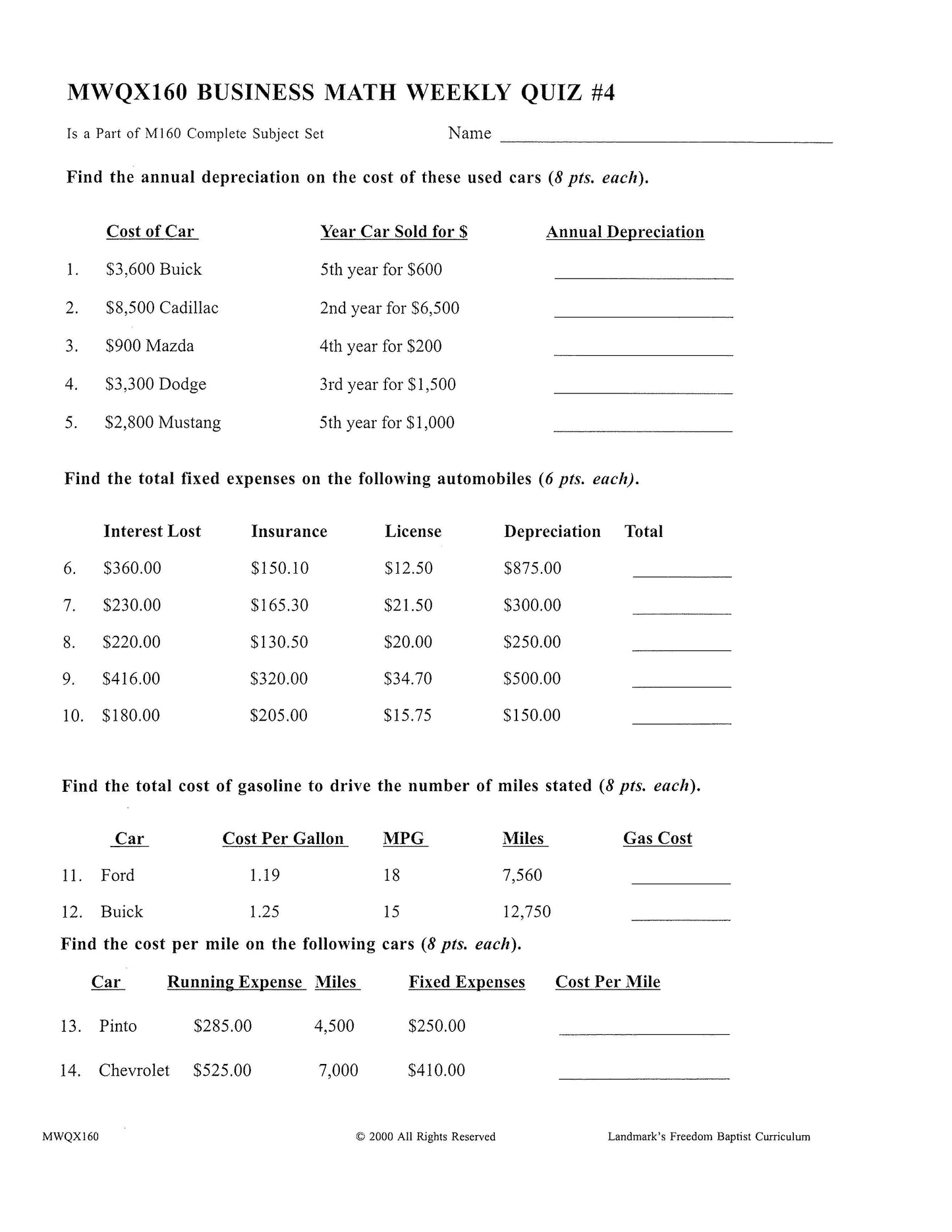 Math Grade 12 - Business Math