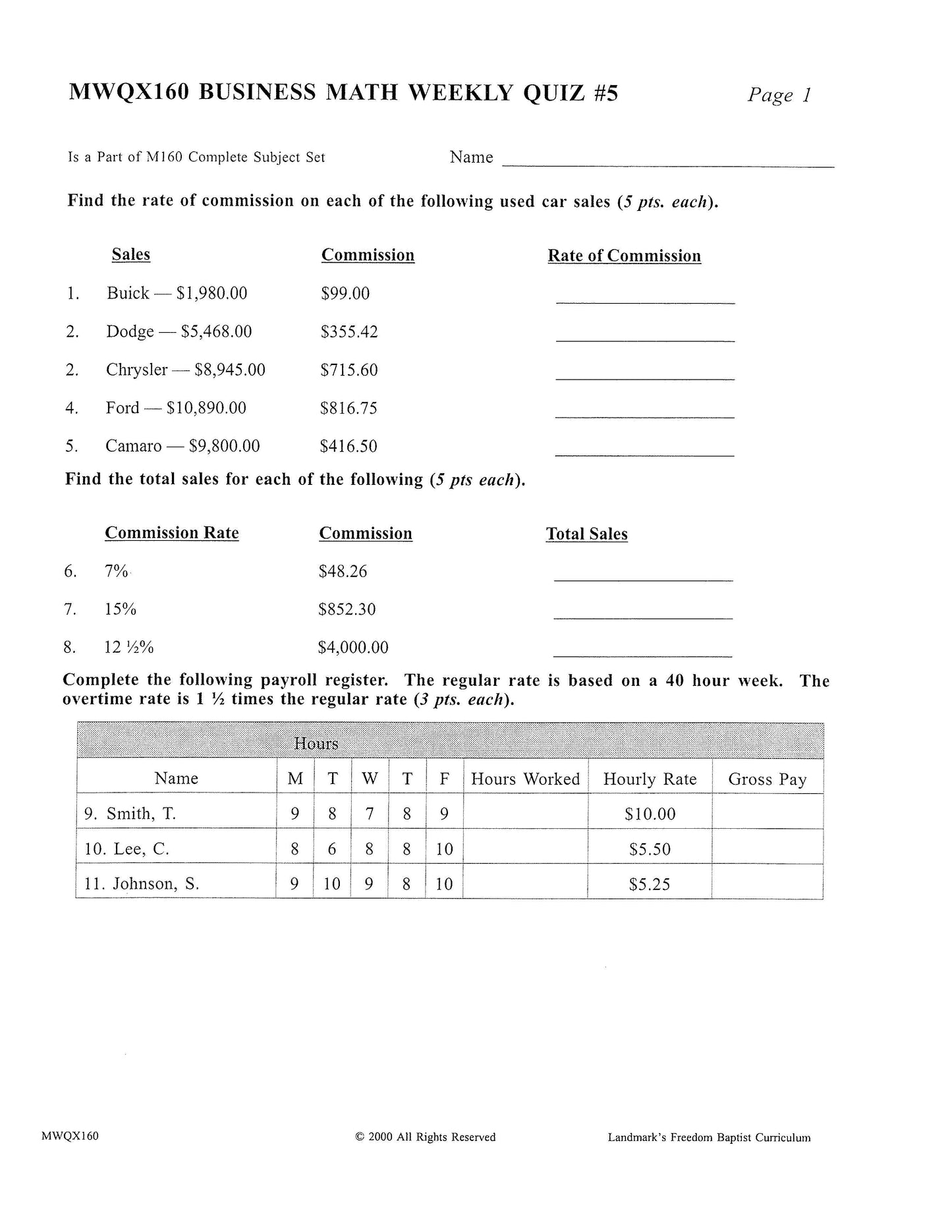 Math Grade 12 - Business Math