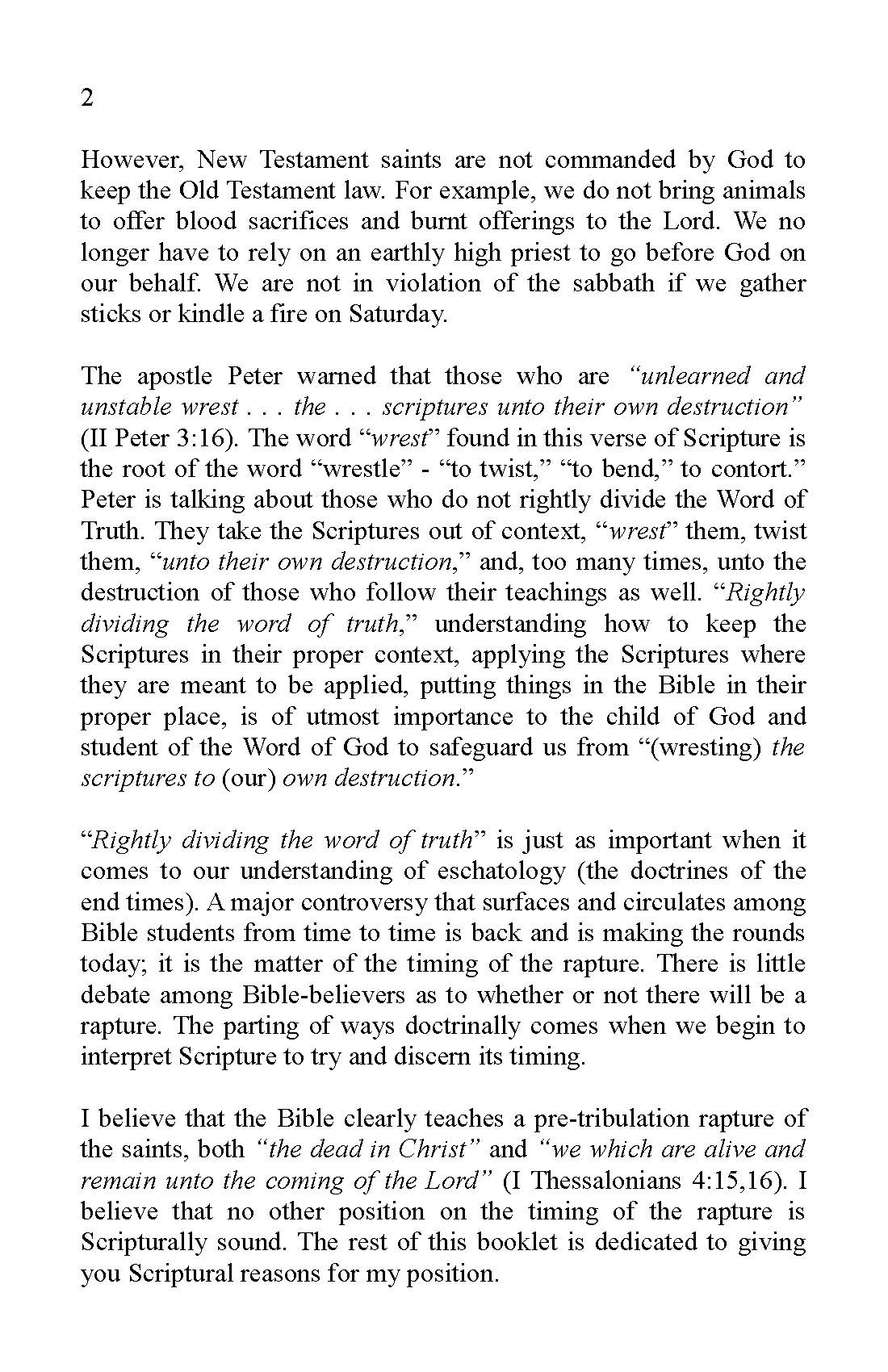 Rightly Dividing... The Rapture