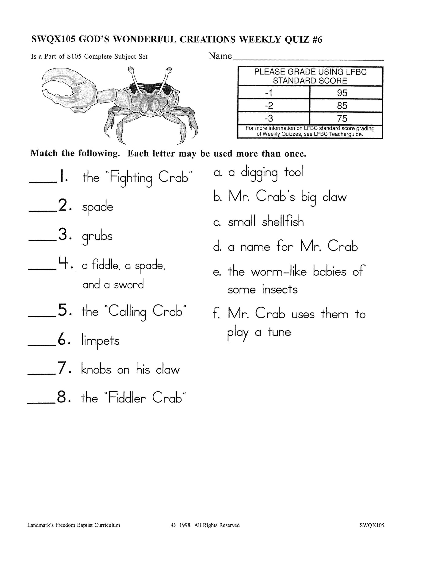 Science Grade 01 - God's Wonderful Creations