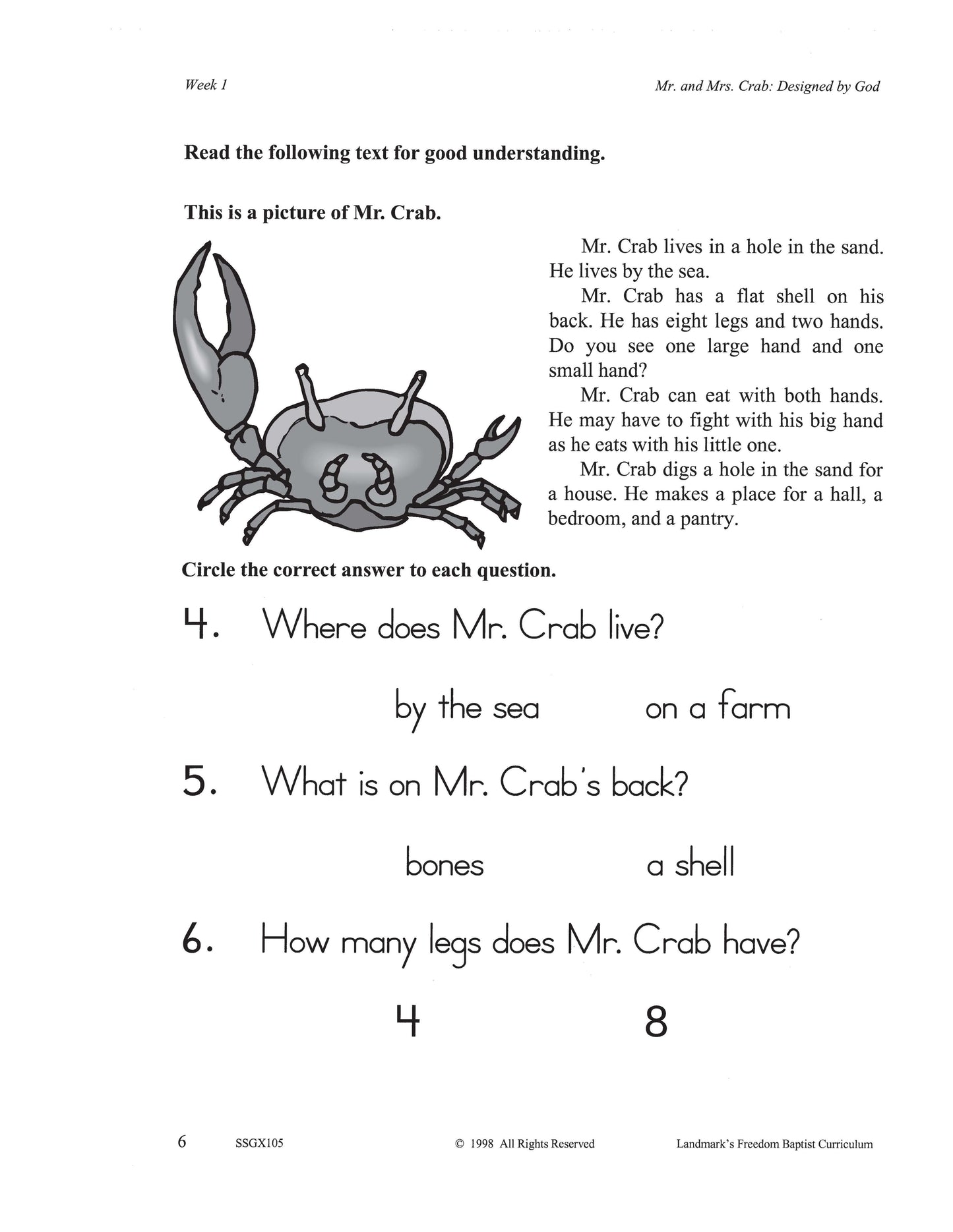 Science Grade 01 - God's Wonderful Creations