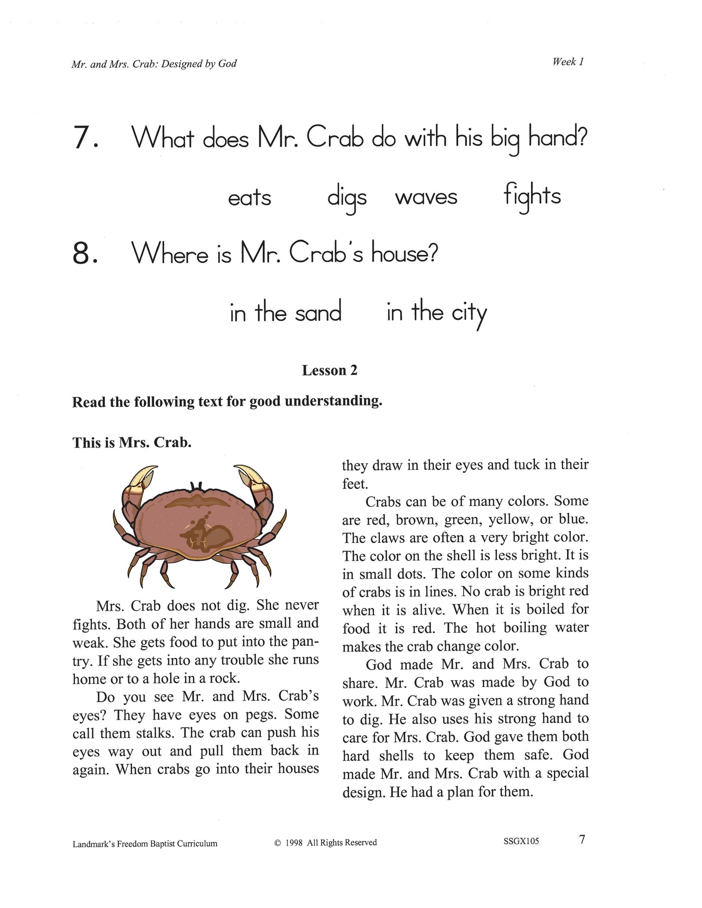 Science Grade 01 - God's Wonderful Creations