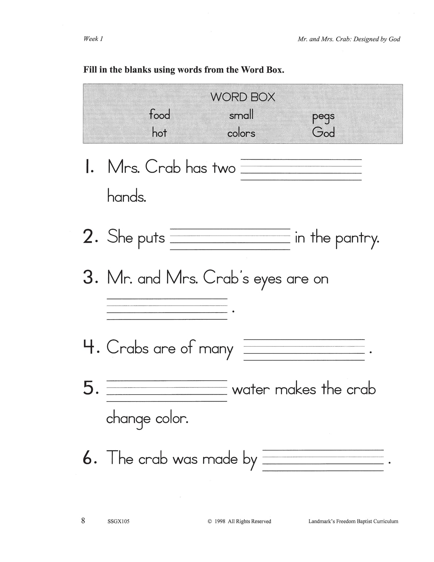 Science Grade 01 - God's Wonderful Creations