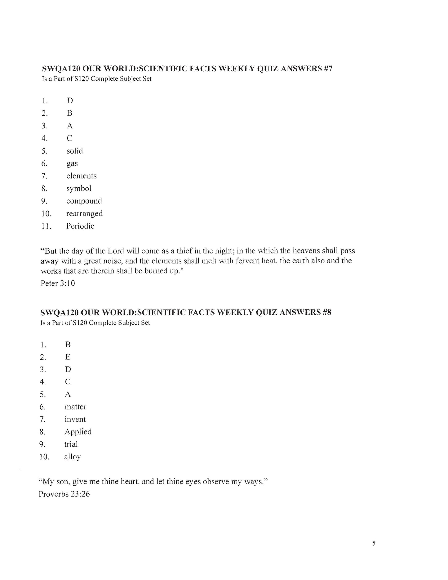 Science Grade 04 - Our World : Scientific Facts