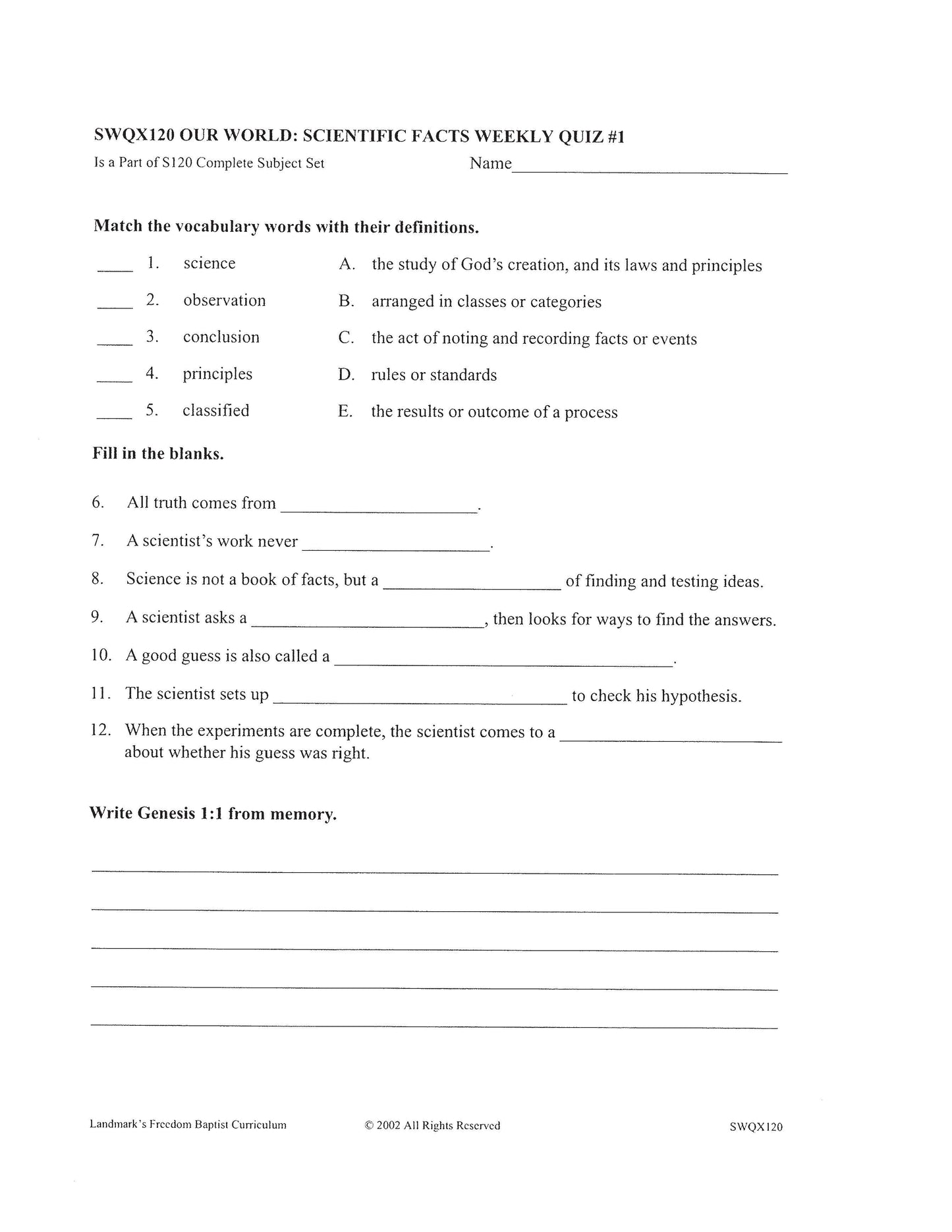 Science Grade 04 - Our World : Scientific Facts