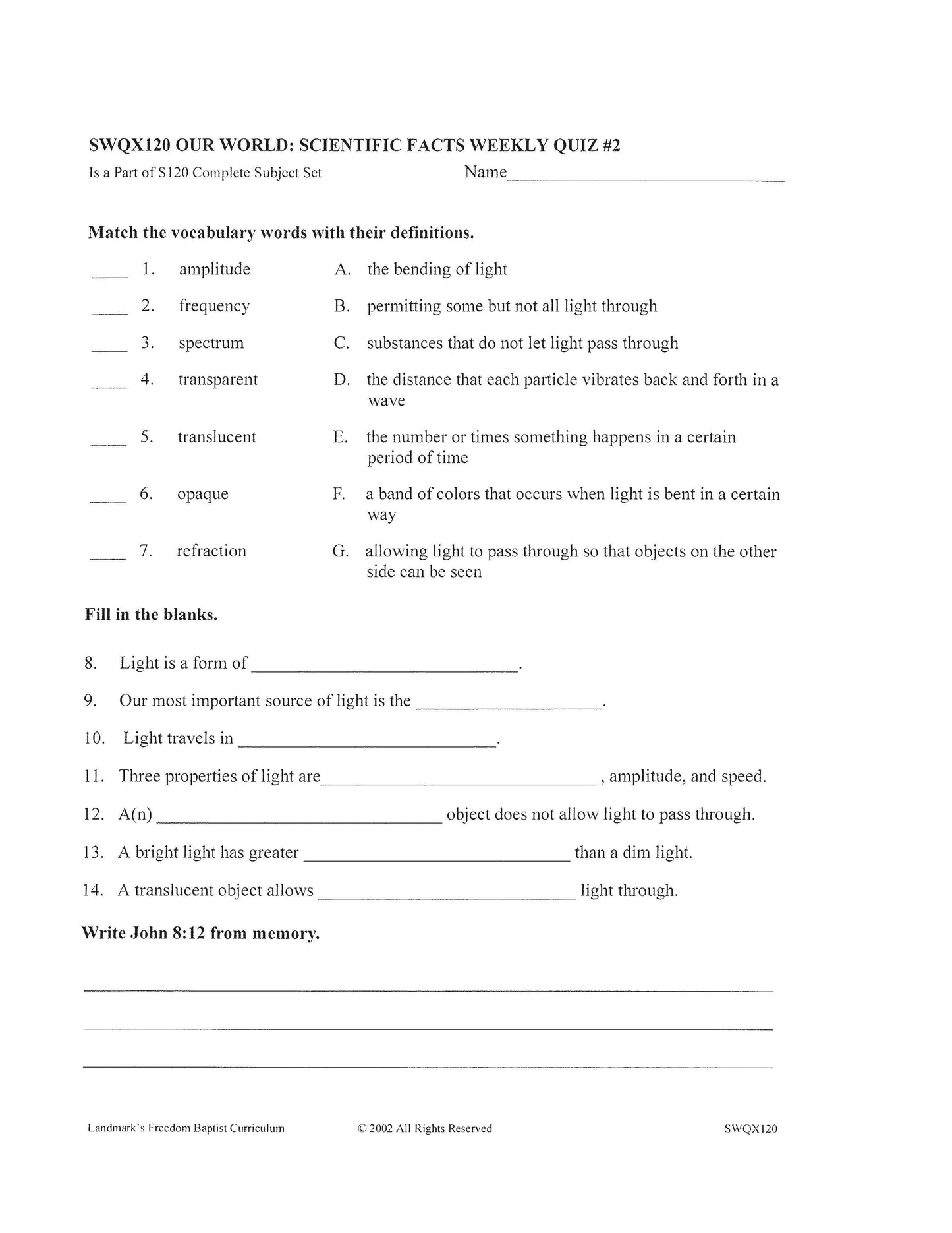 Science Grade 04 - Our World : Scientific Facts