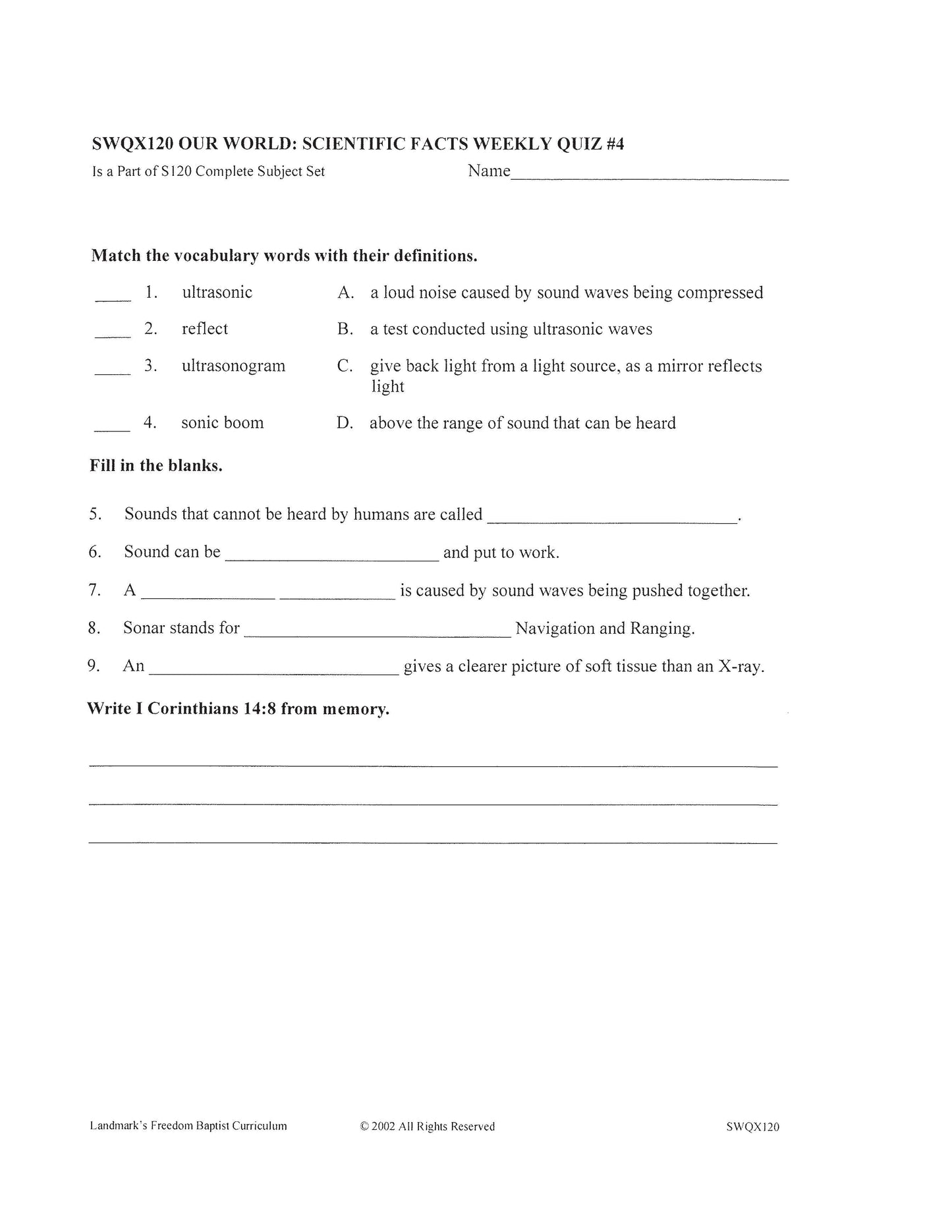 Science Grade 04 - Our World : Scientific Facts