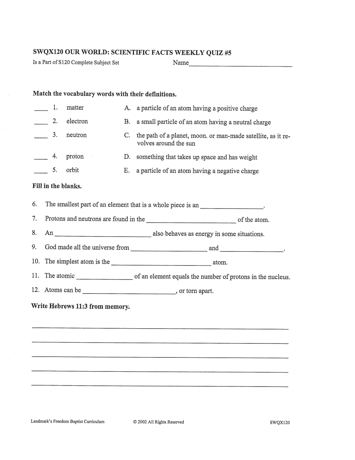Science Grade 04 - Our World : Scientific Facts