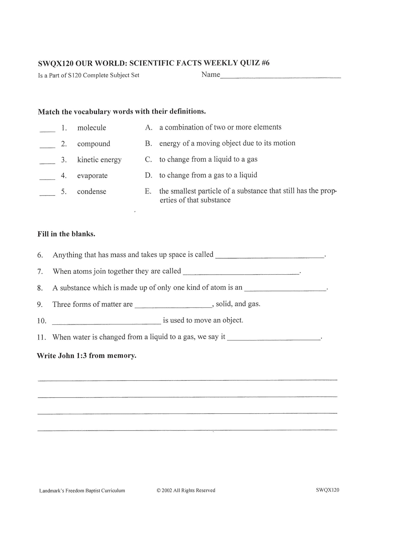 Science Grade 04 - Our World : Scientific Facts