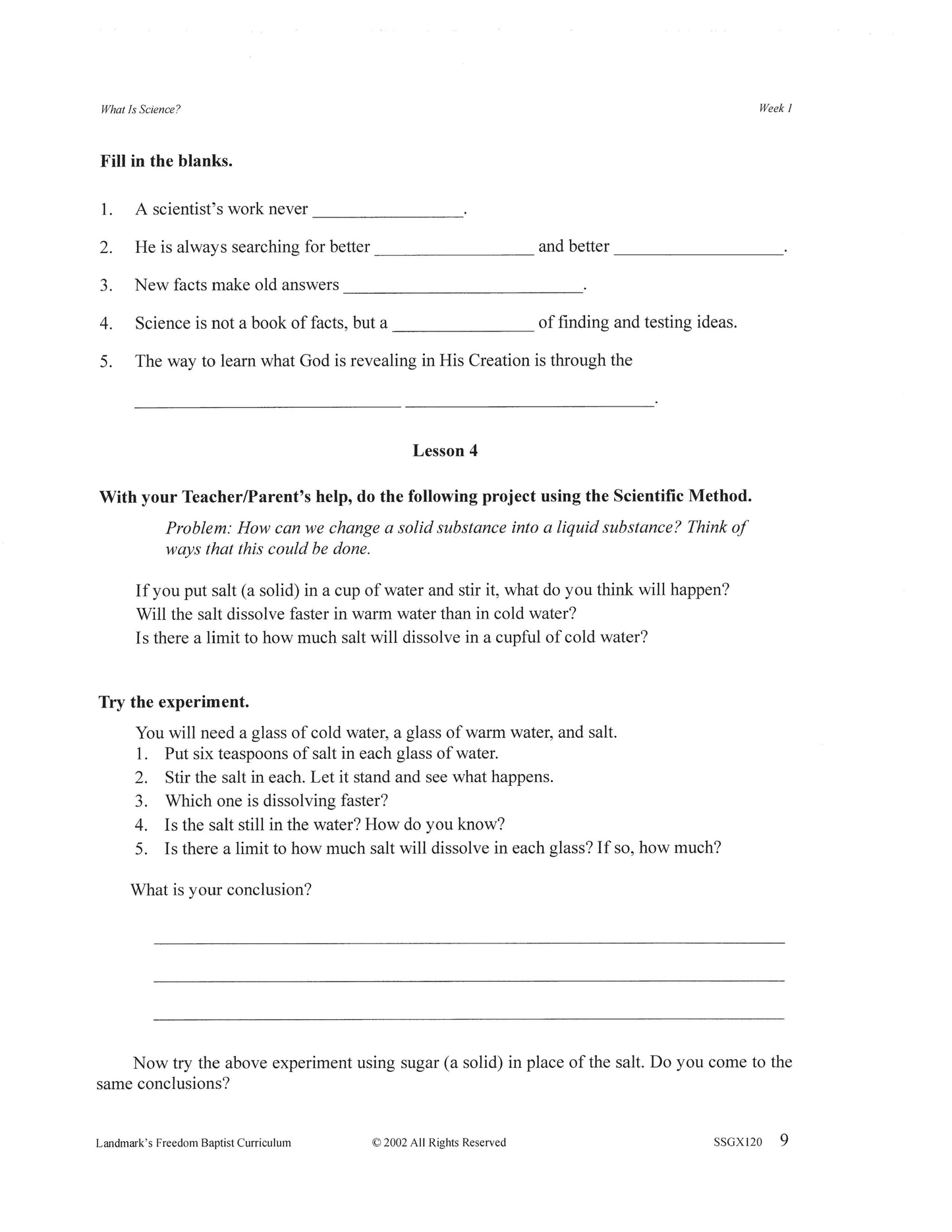 Science Grade 04 - Our World : Scientific Facts