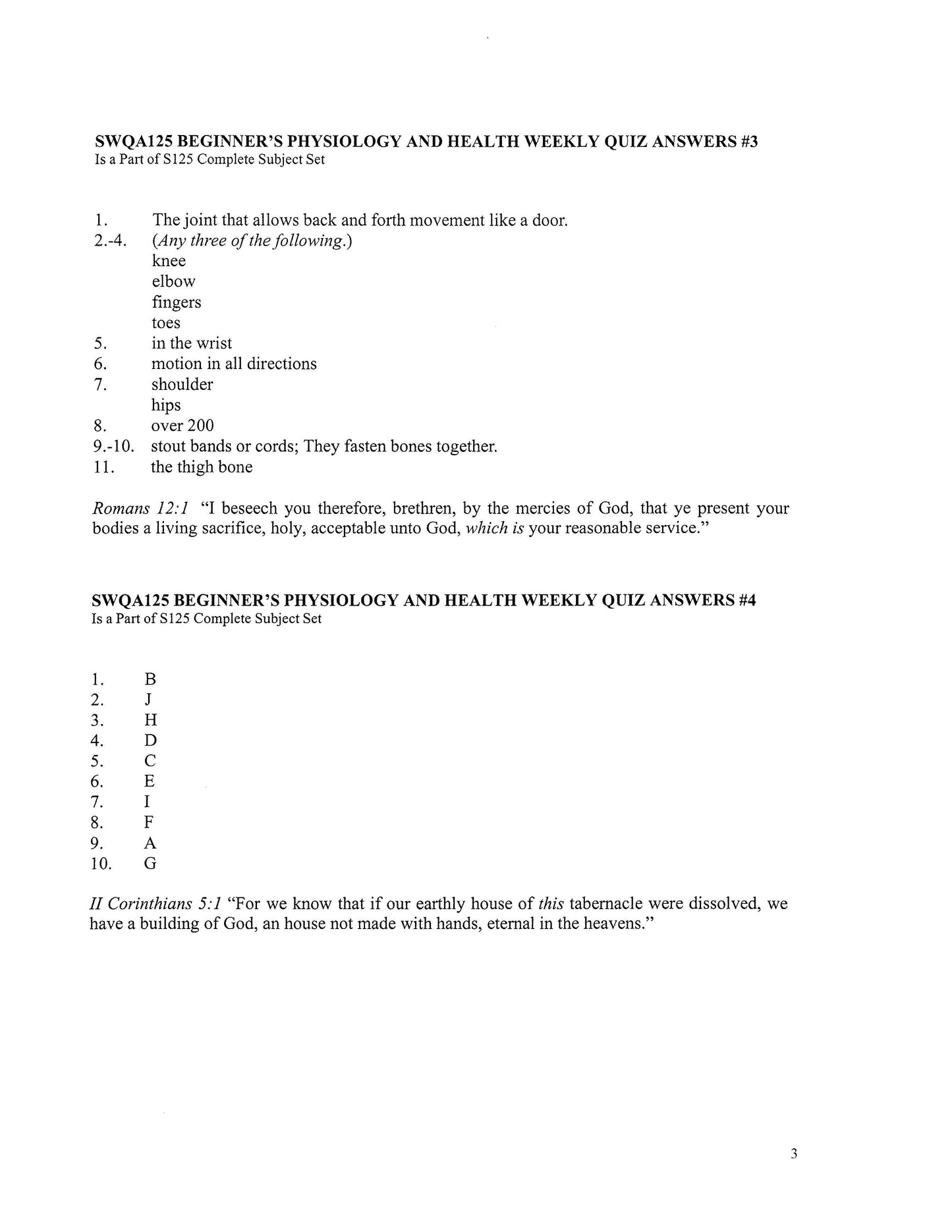 Science Grade 05 - Beginner's Physiology & Health