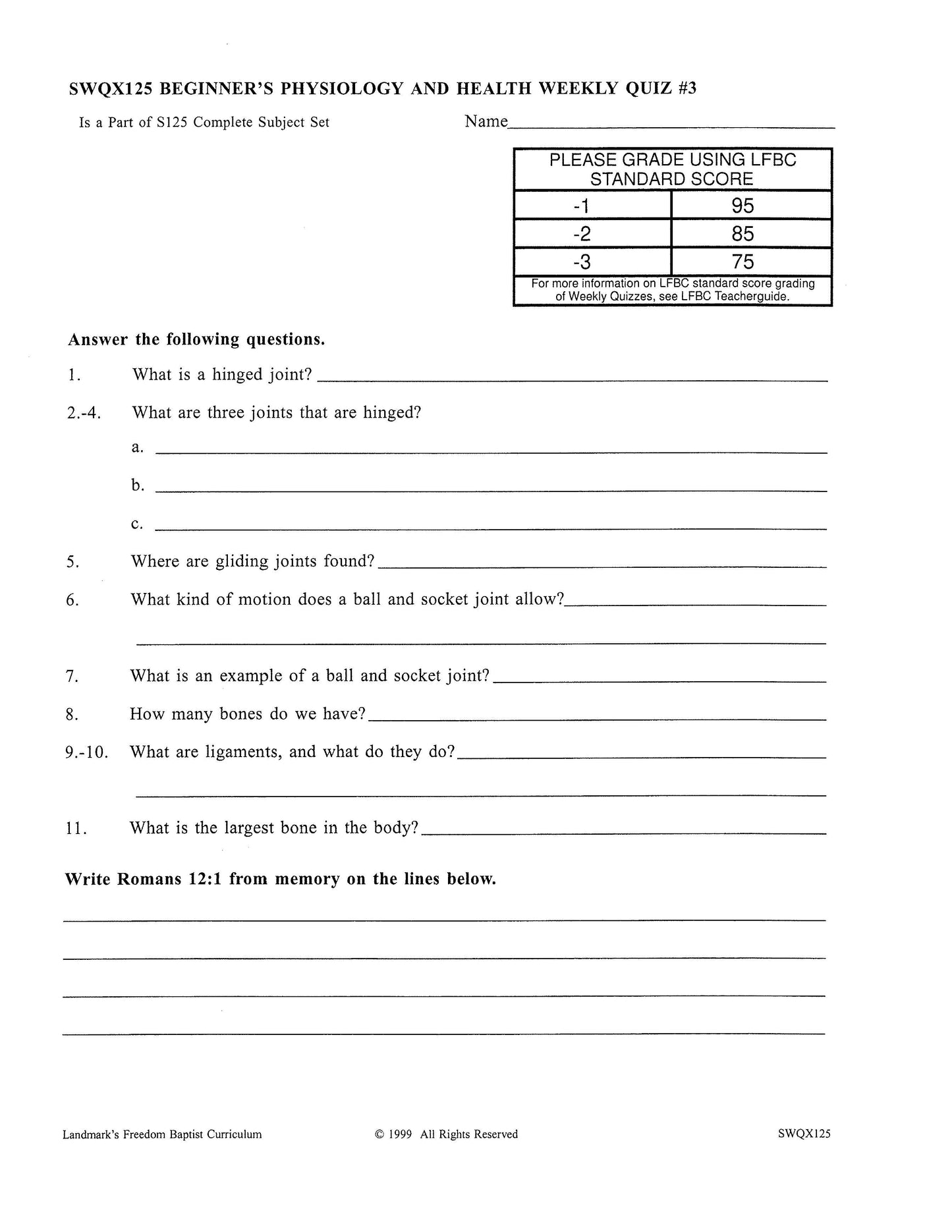 Science Grade 05 - Beginner's Physiology & Health