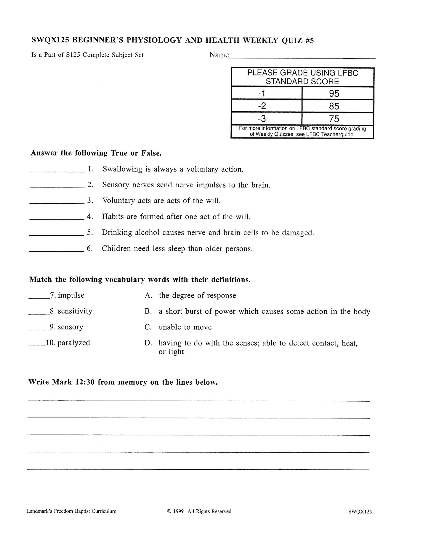 Science Grade 05 - Beginner's Physiology & Health