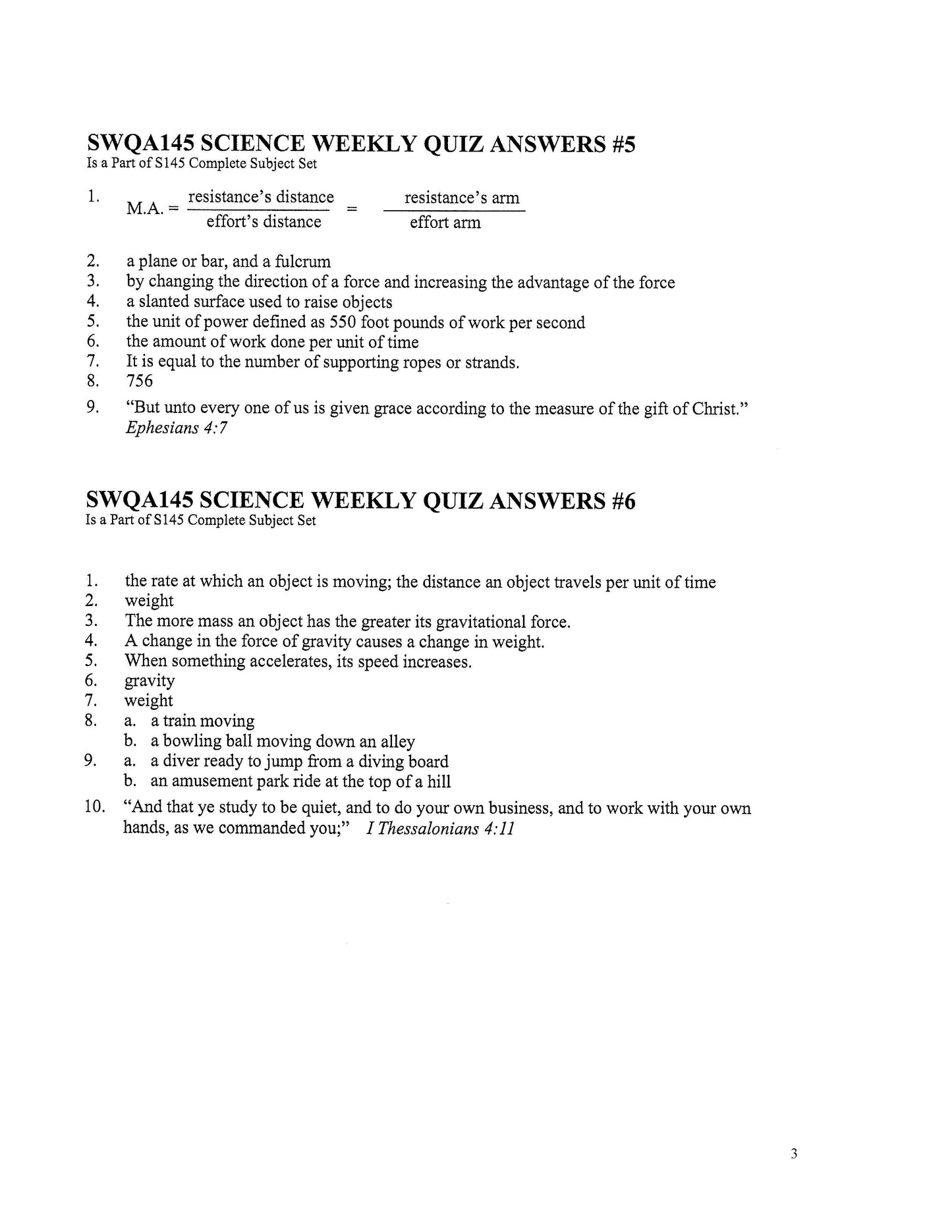 Science Grade 09 - Physical Science