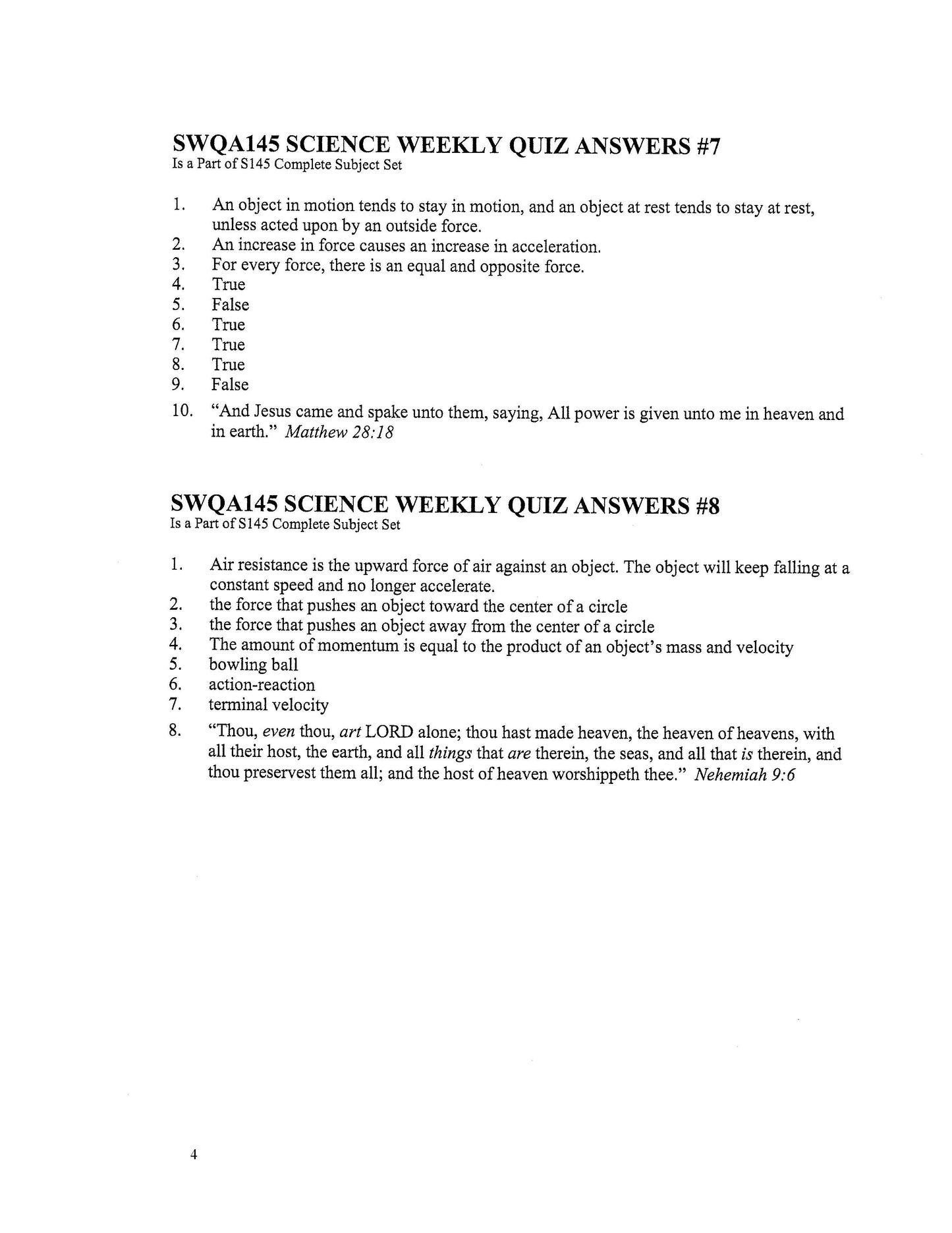 Science Grade 09 - Physical Science