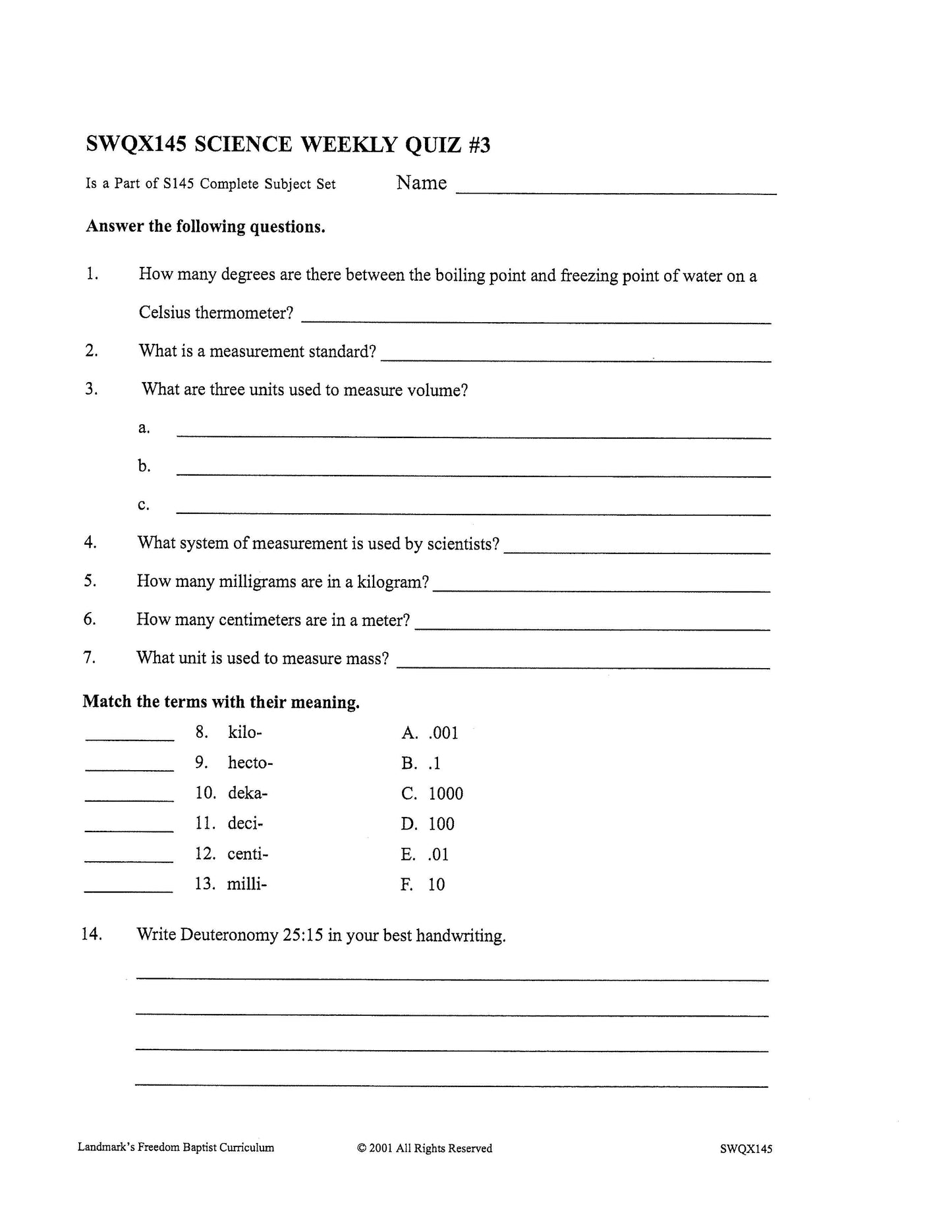 Science Grade 09 - Physical Science