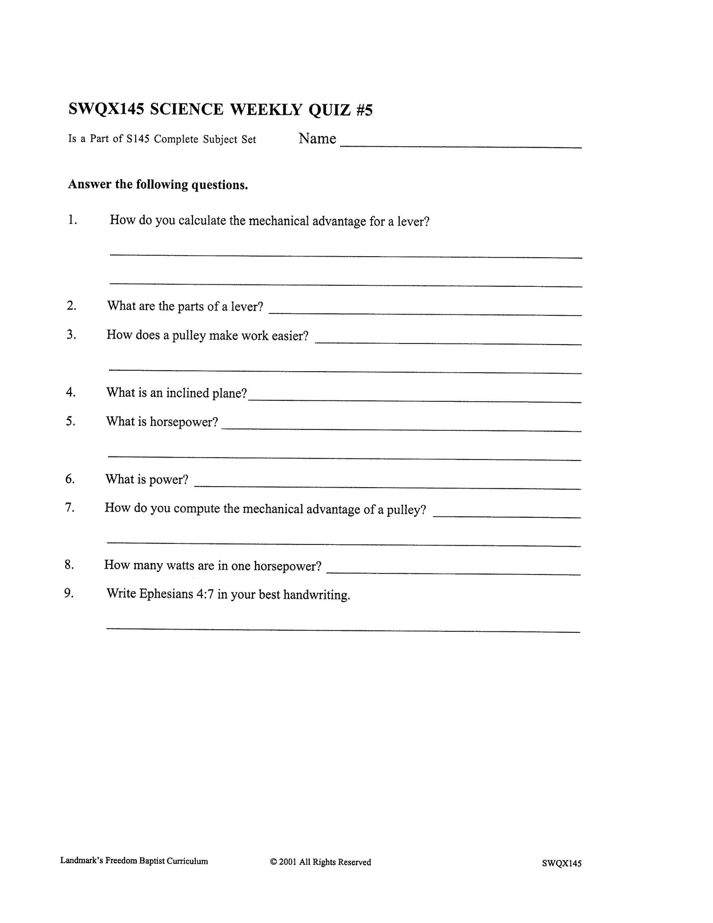 Science Grade 09 - Physical Science