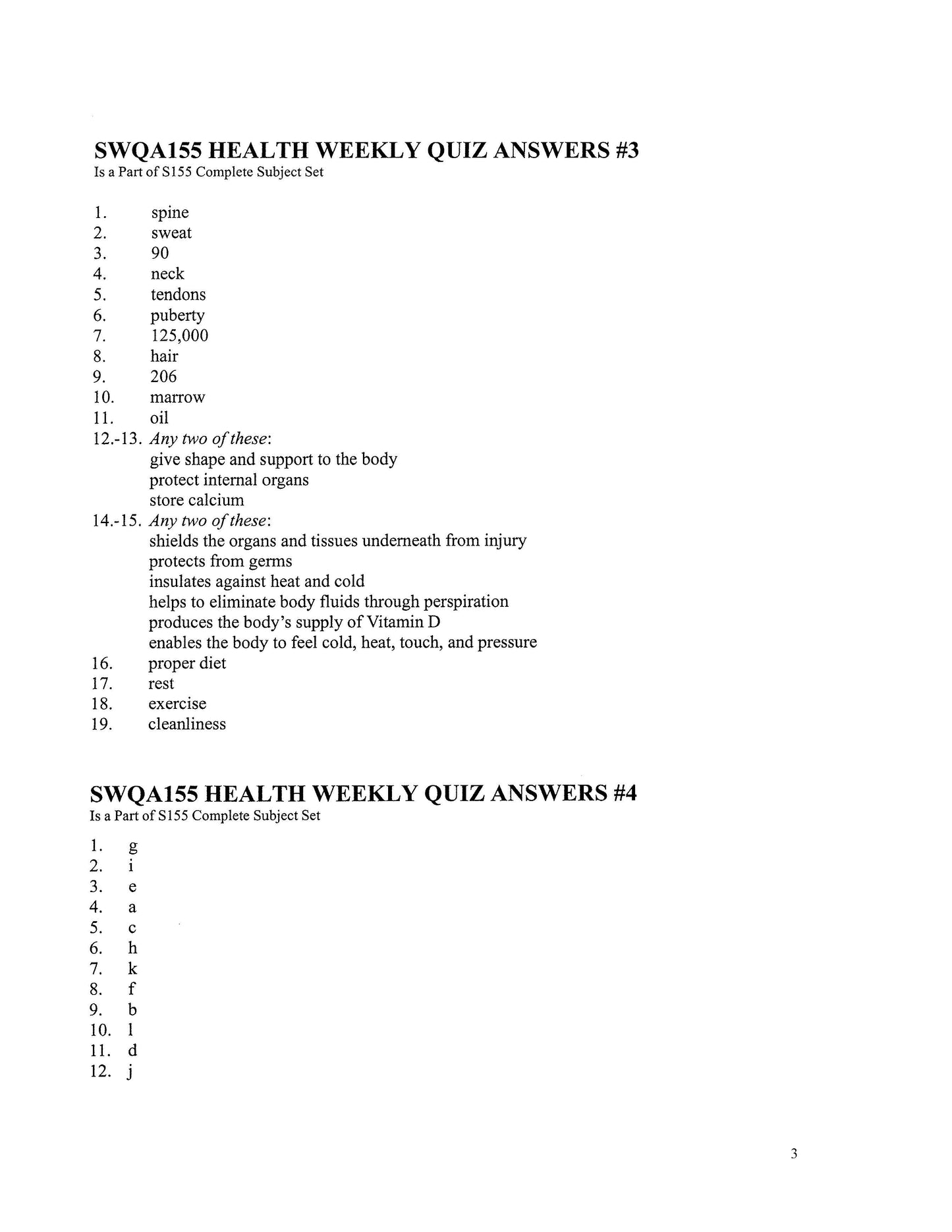 Science Grade 11 - Health & Dynamic Biblical Living
