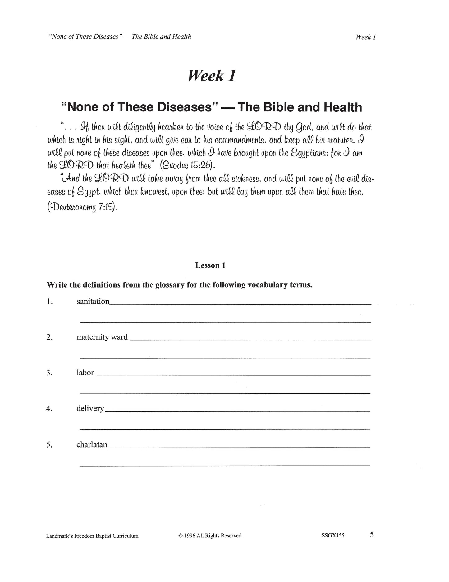 Science Grade 11 - Health & Dynamic Biblical Living
