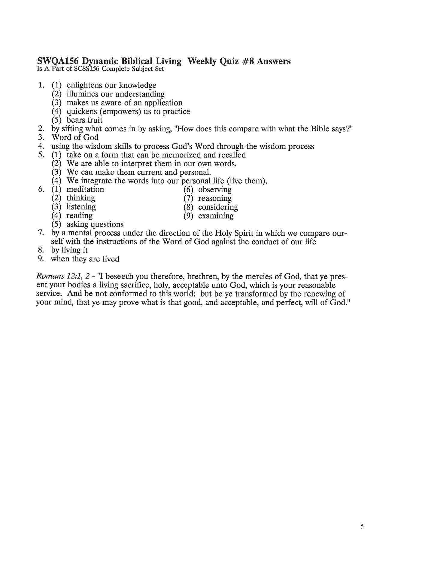 Science Grade 11 - Health & Dynamic Biblical Living