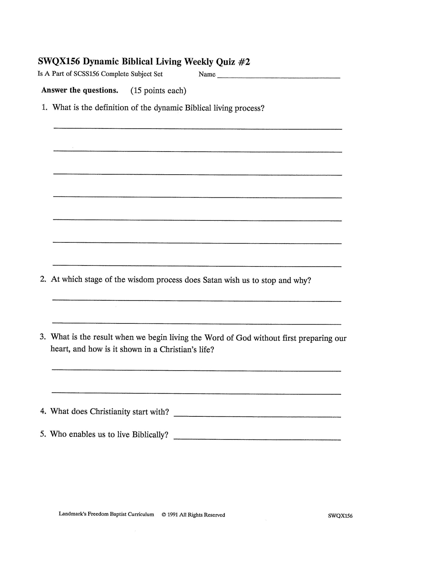 Science Grade 11 - Health & Dynamic Biblical Living