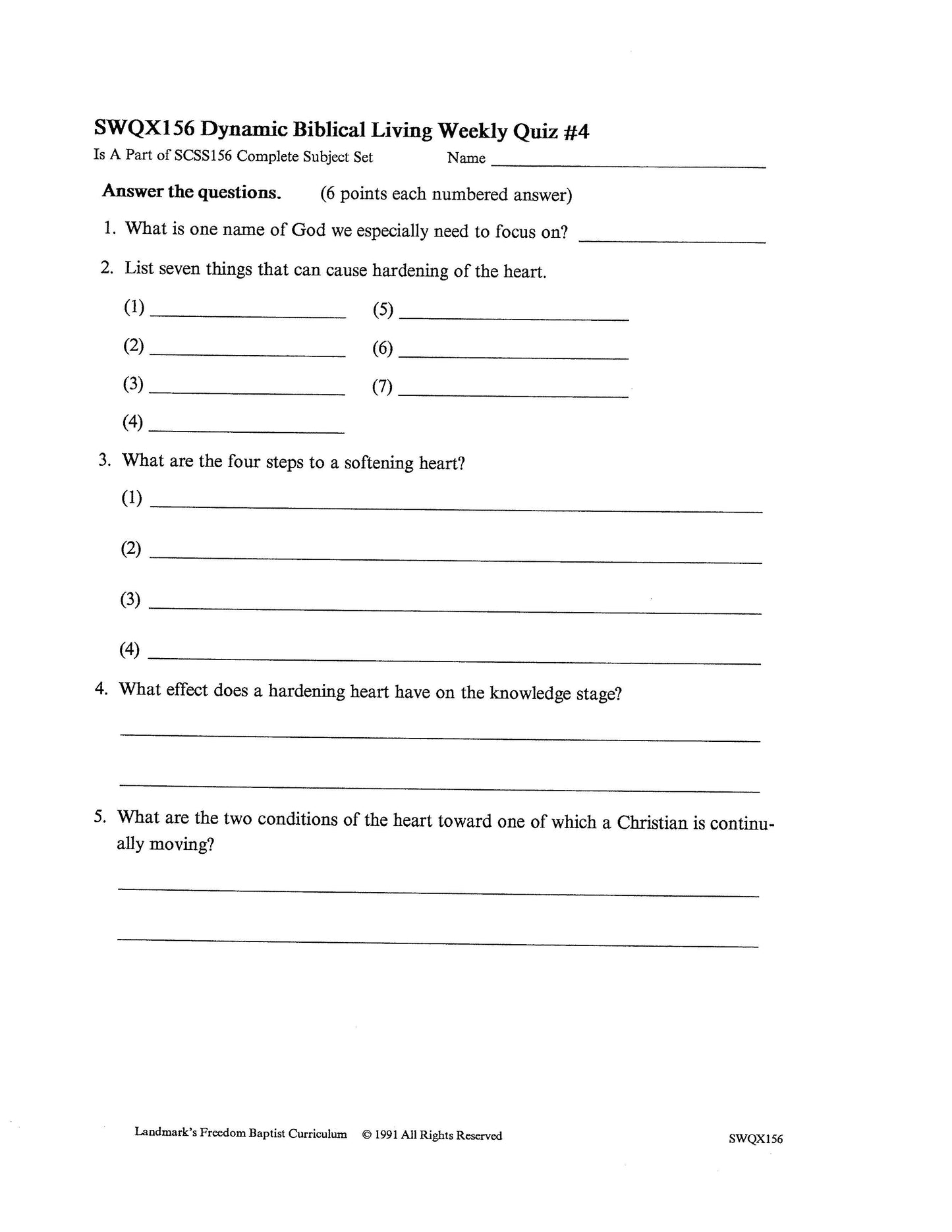 Science Grade 11 - Health & Dynamic Biblical Living