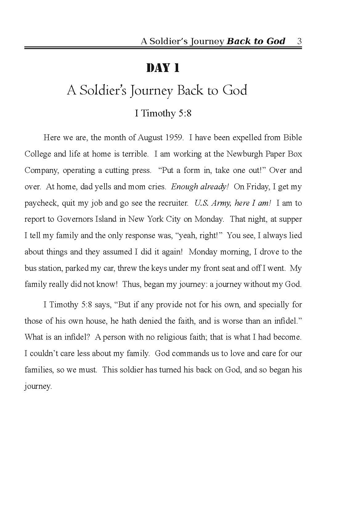 A Soldier's Journey Back To God (FREE)