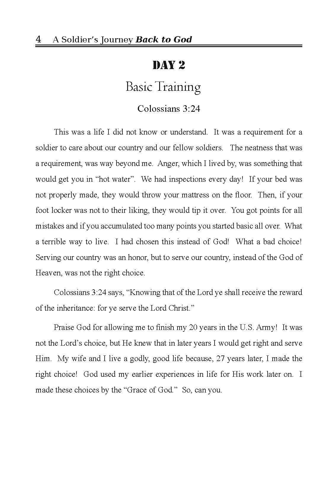 A Soldier's Journey Back To God (FREE)