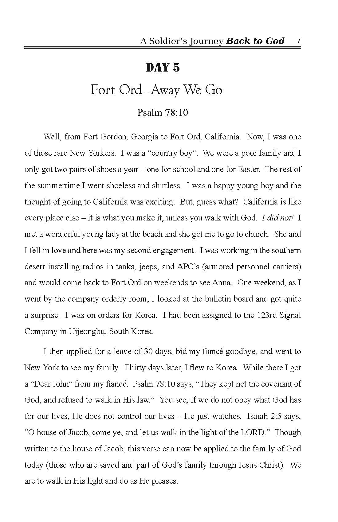 A Soldier's Journey Back To God (FREE)