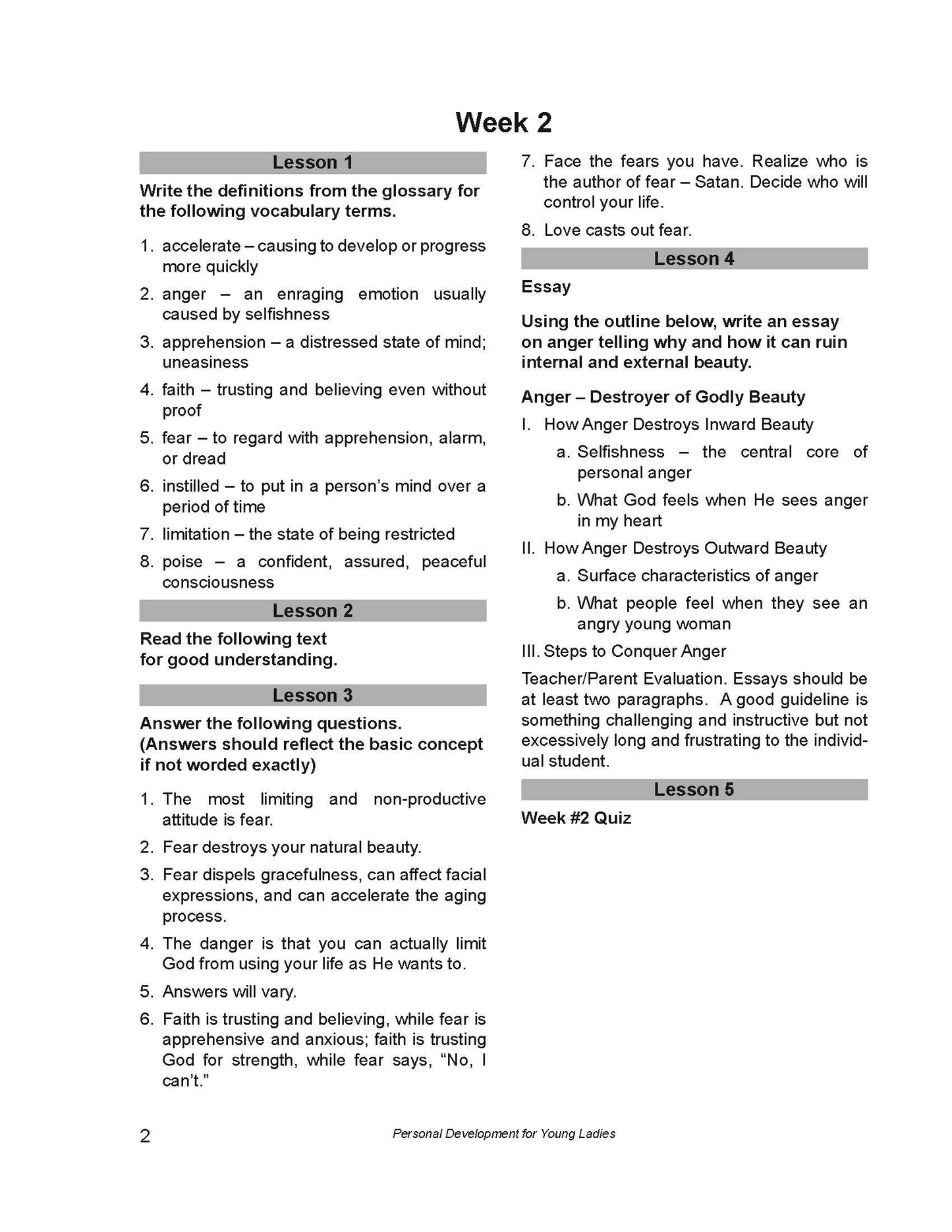 Personal Development For Young Ladies