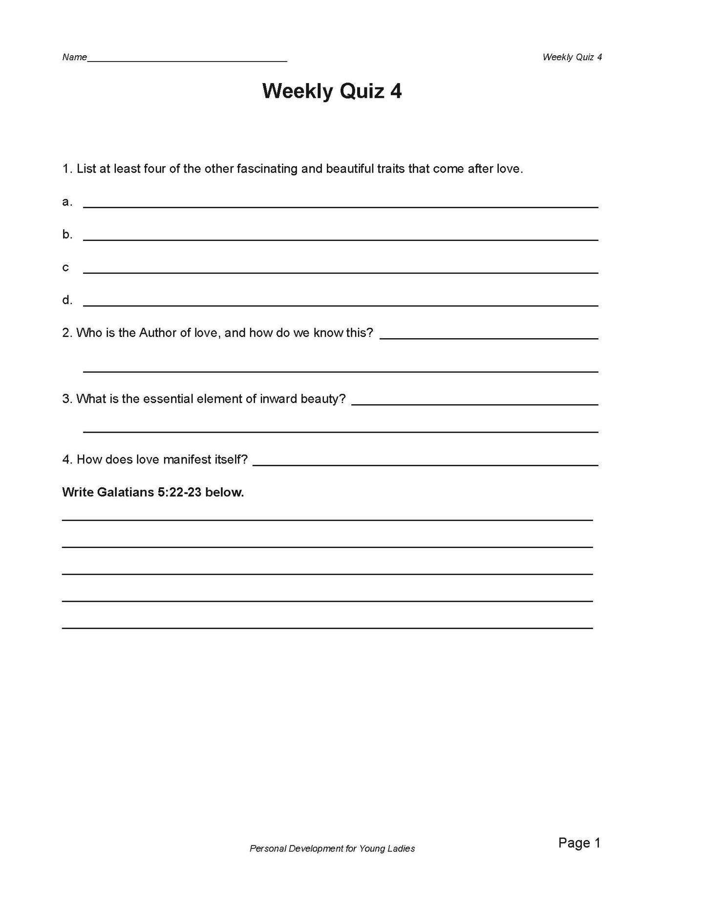 Personal Development For Young Ladies