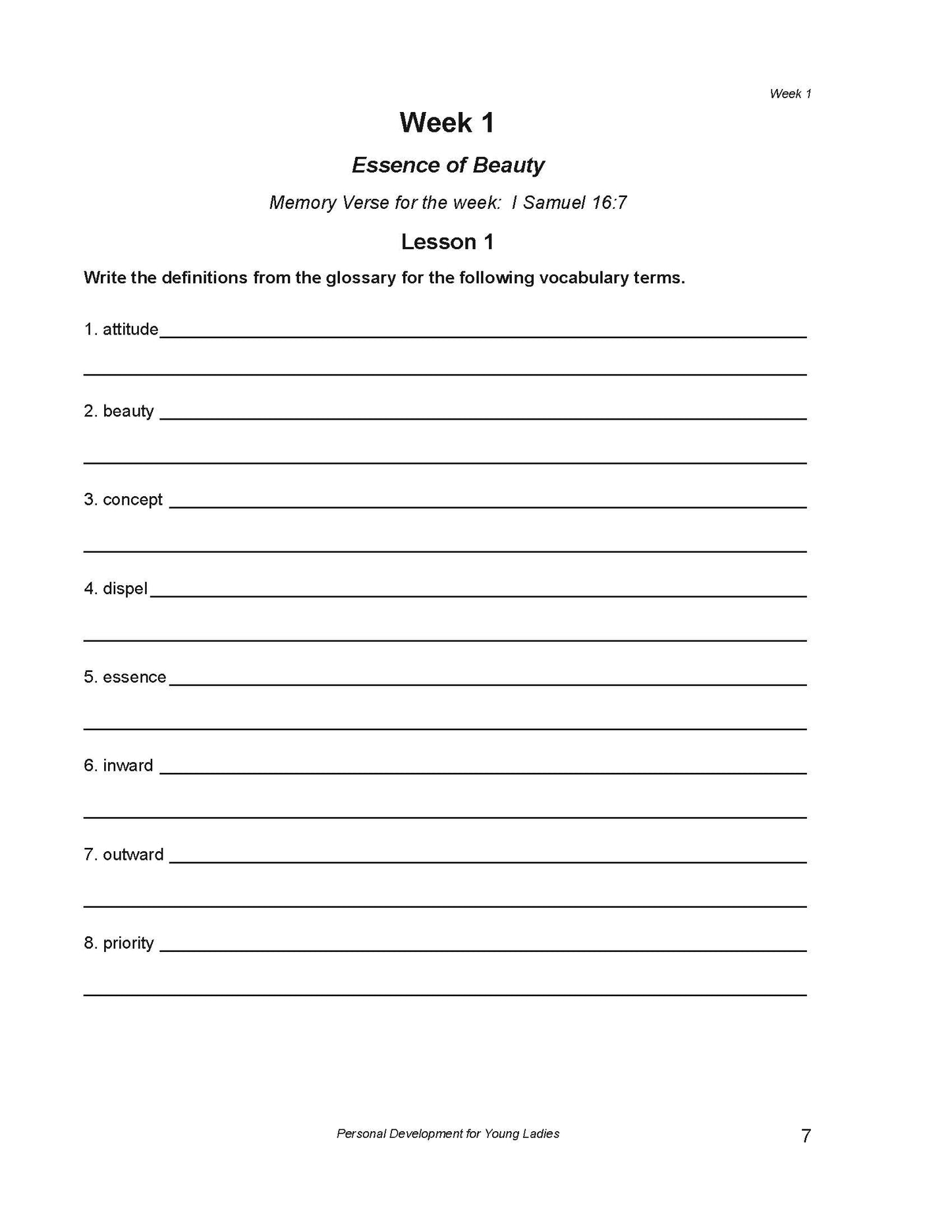 Personal Development For Young Ladies