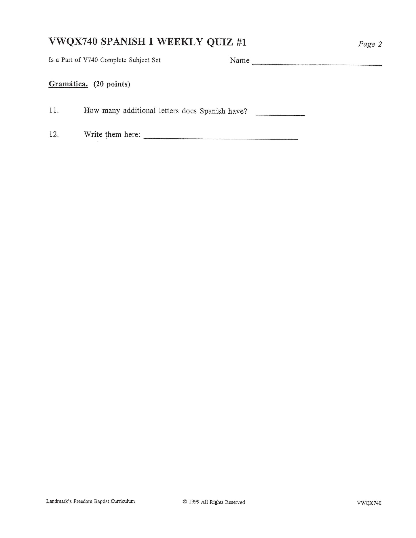 Spanish I
