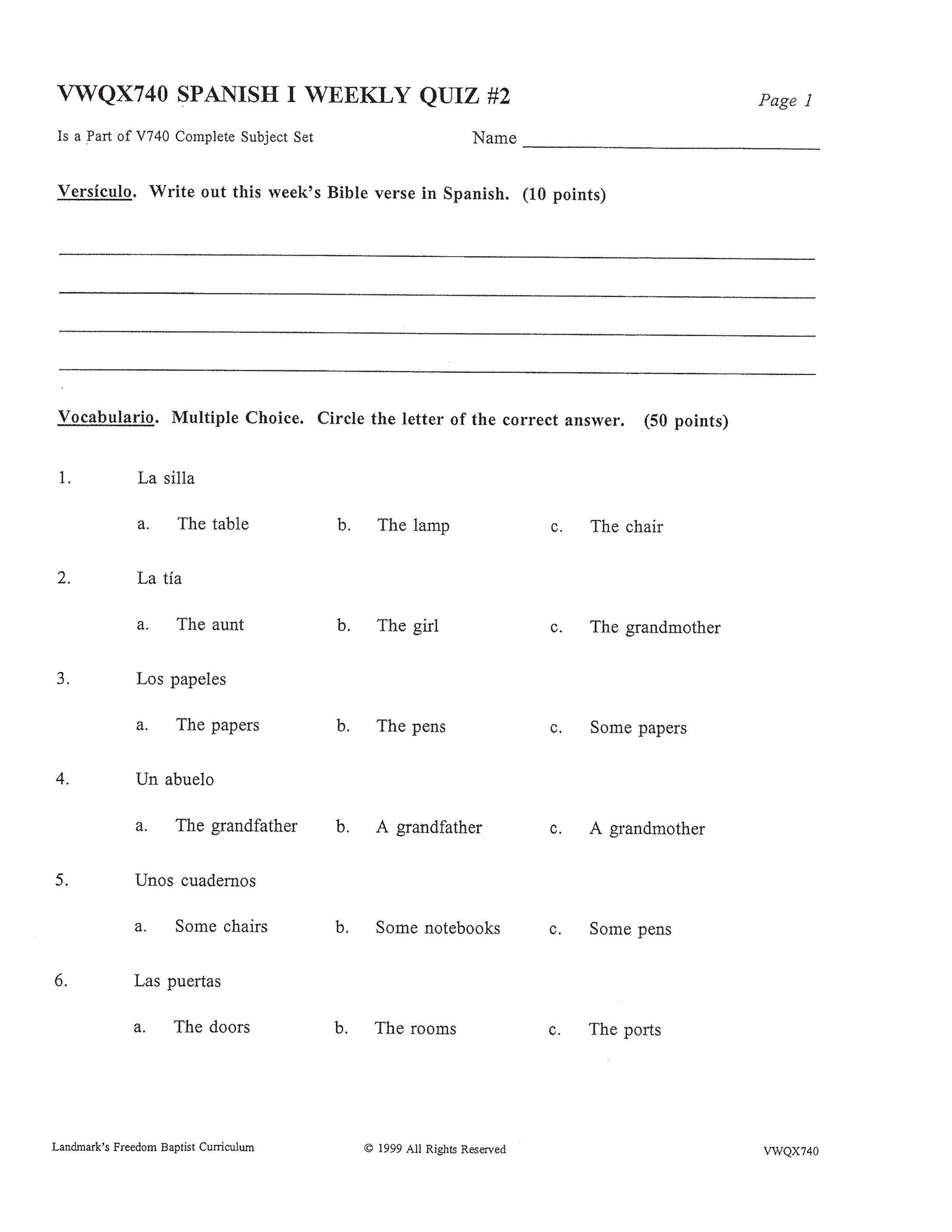 Spanish I