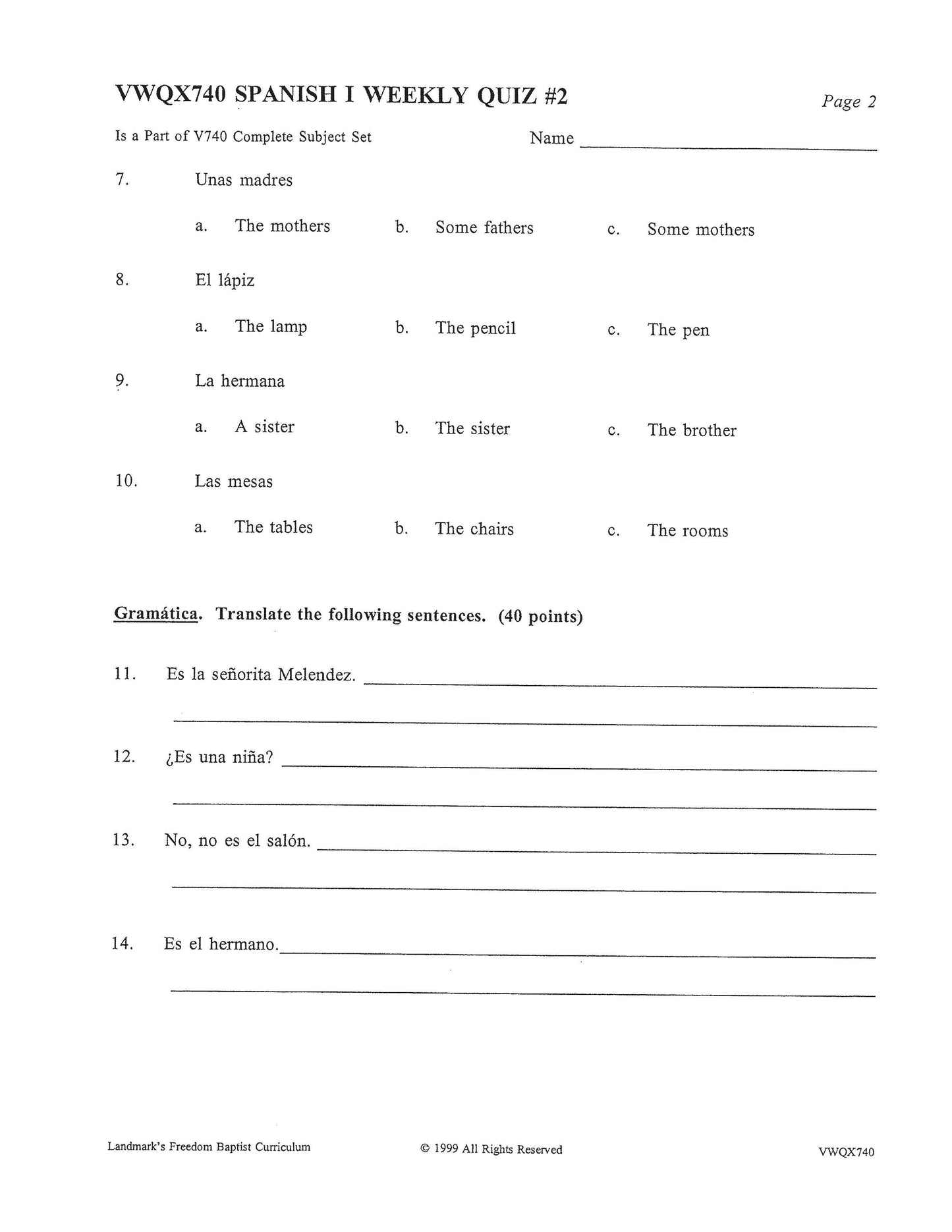 Spanish I
