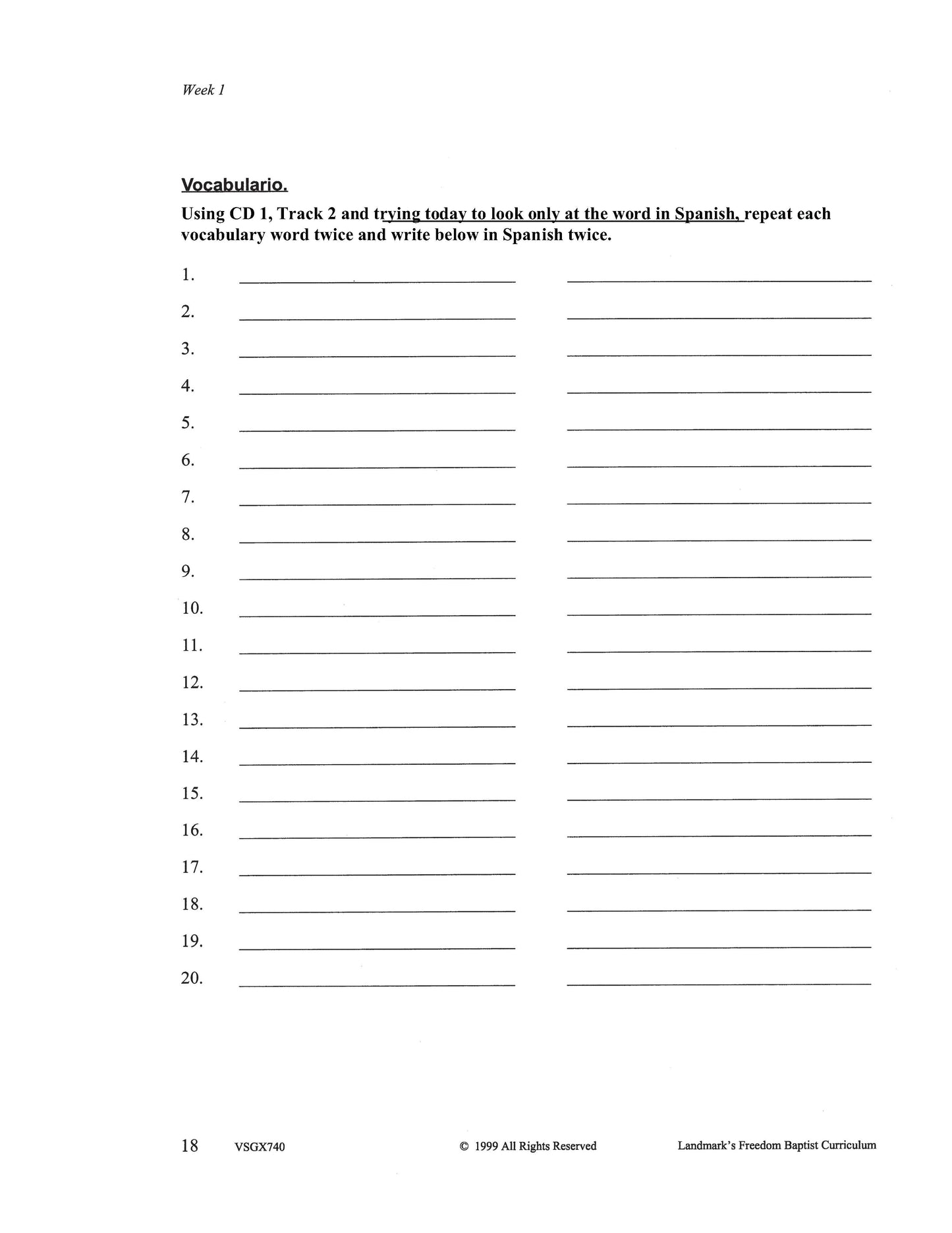Spanish I