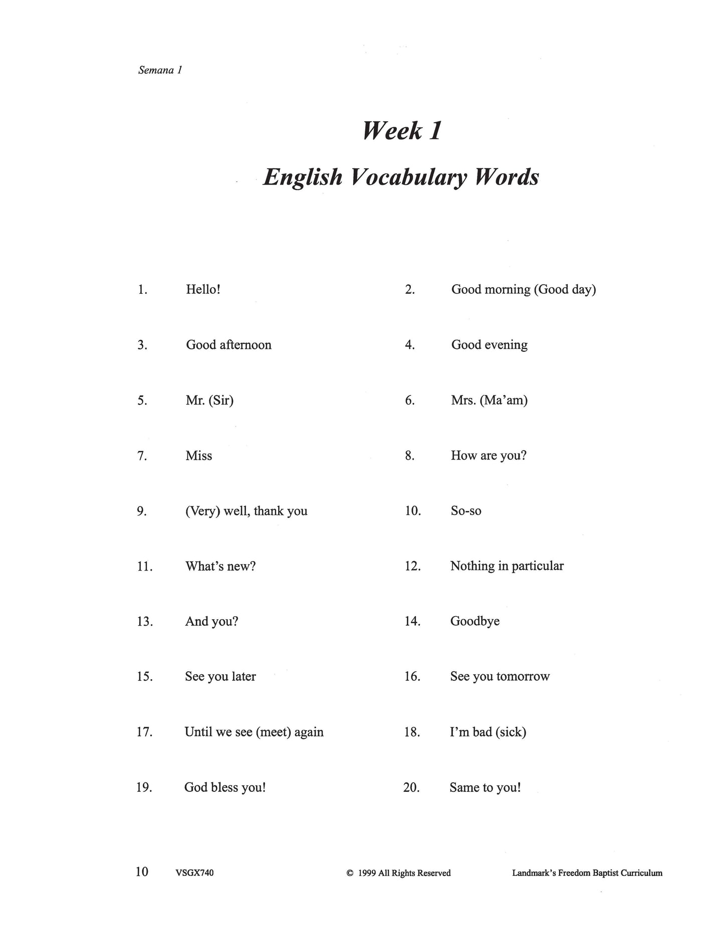Spanish I