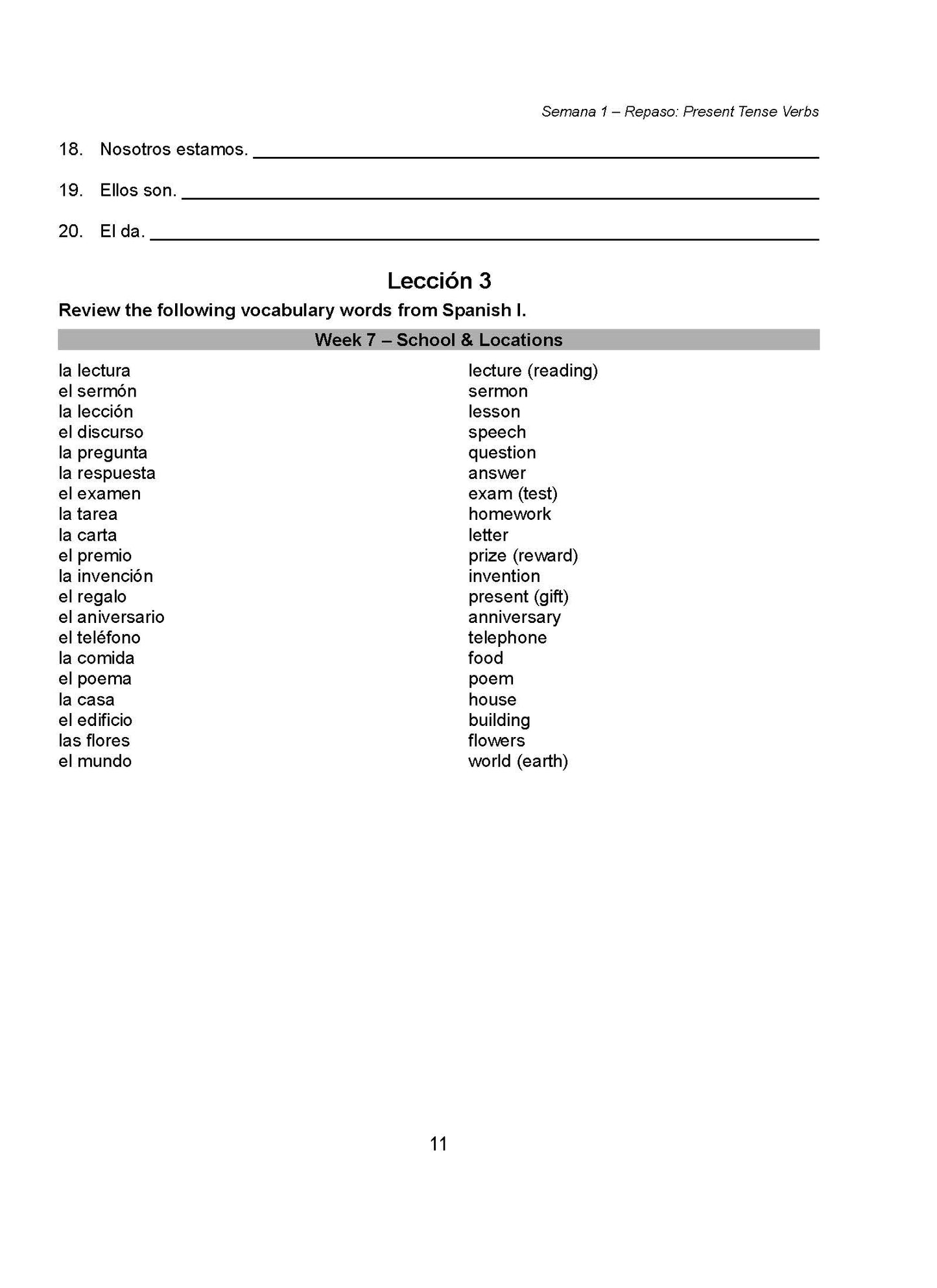 Spanish II
