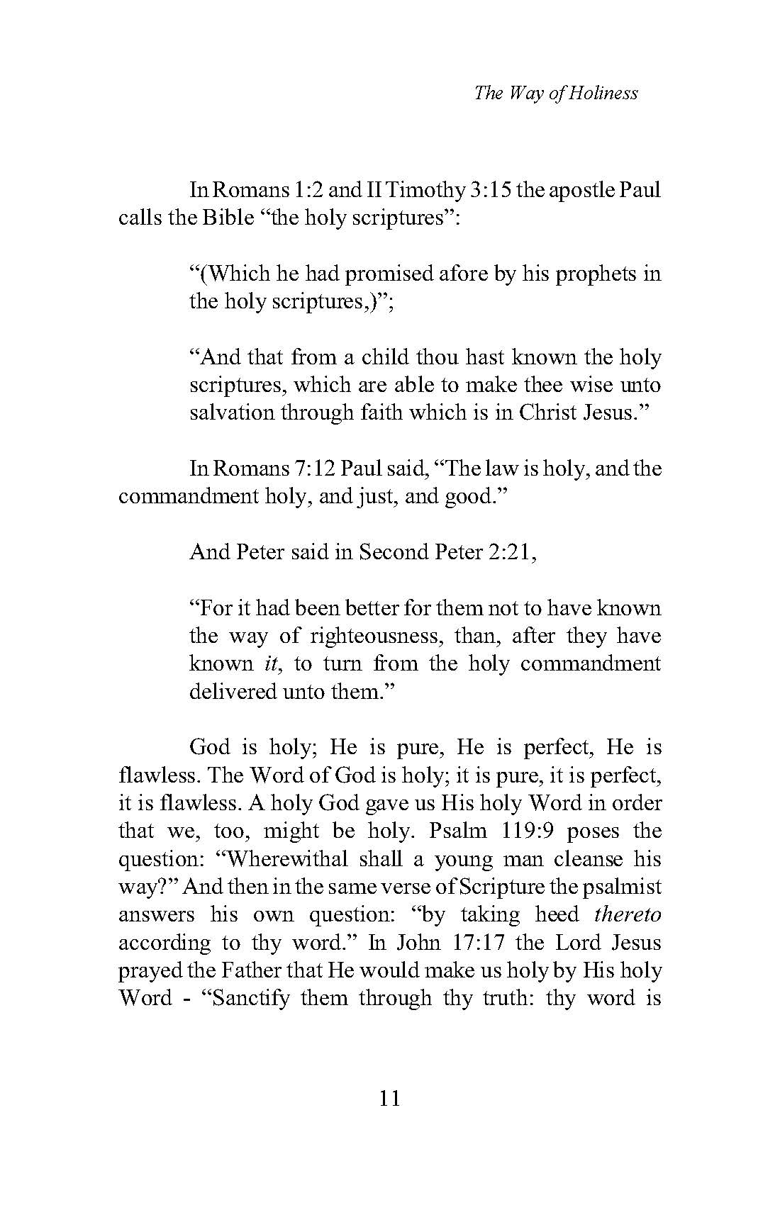The Way of Holiness