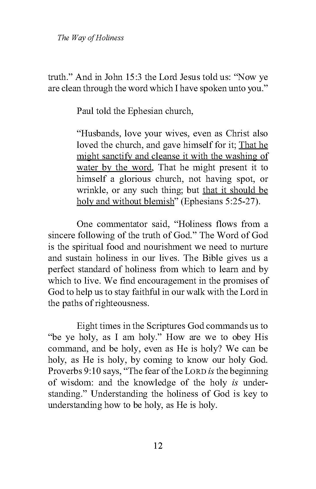 The Way of Holiness