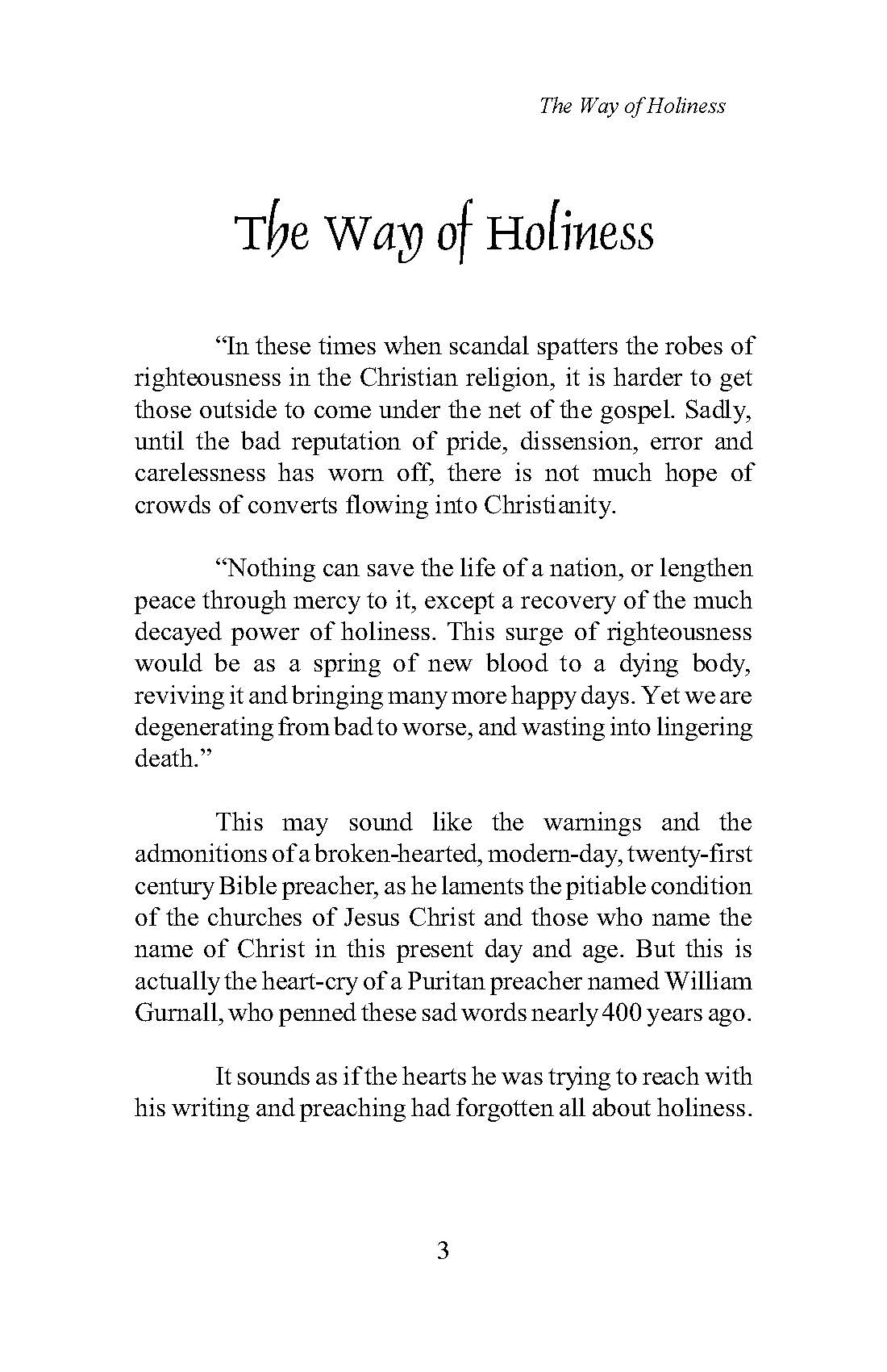 The Way of Holiness