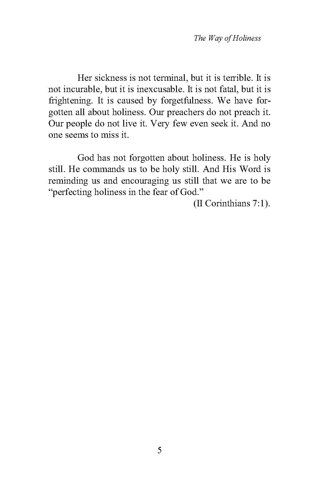 The Way of Holiness