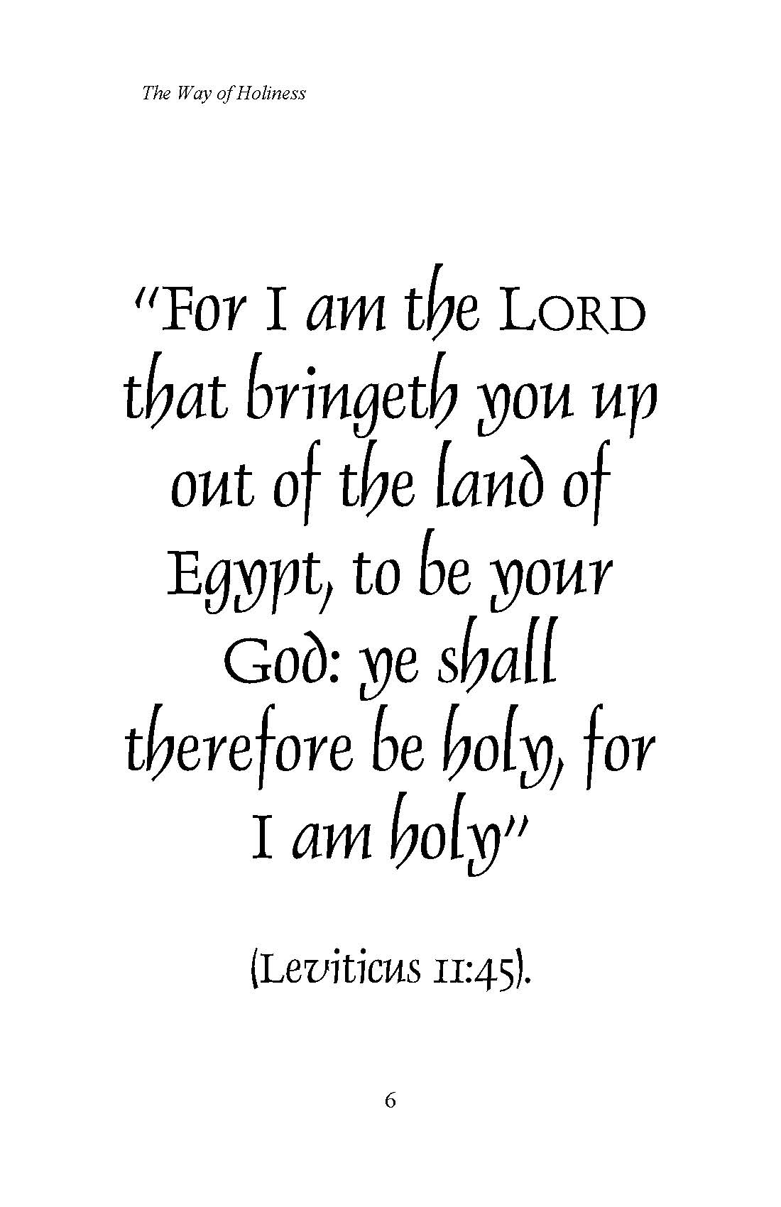 The Way of Holiness